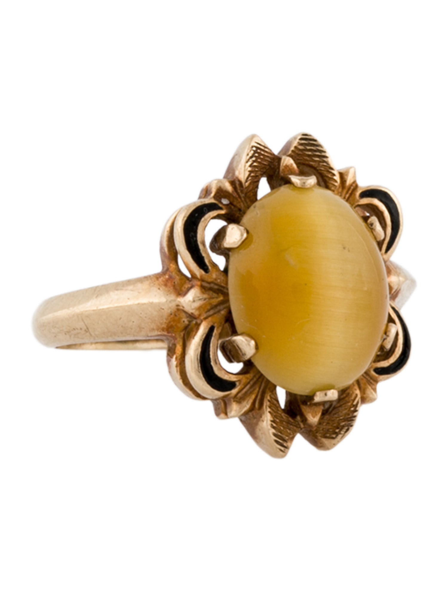 Ring 10K Tiger's Eye Quartz Cocktail