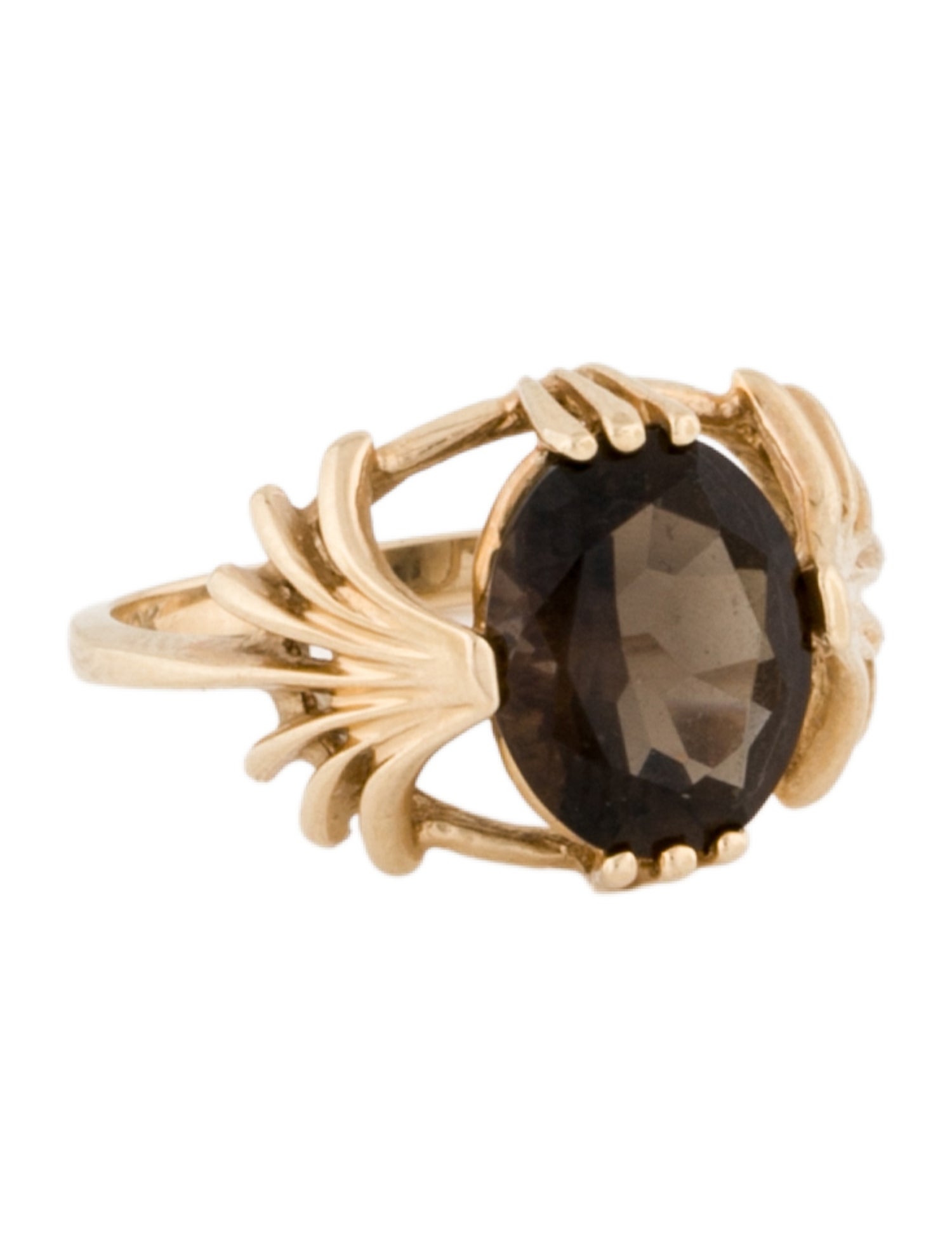 Ring 10K Smoky Quartz Cocktail