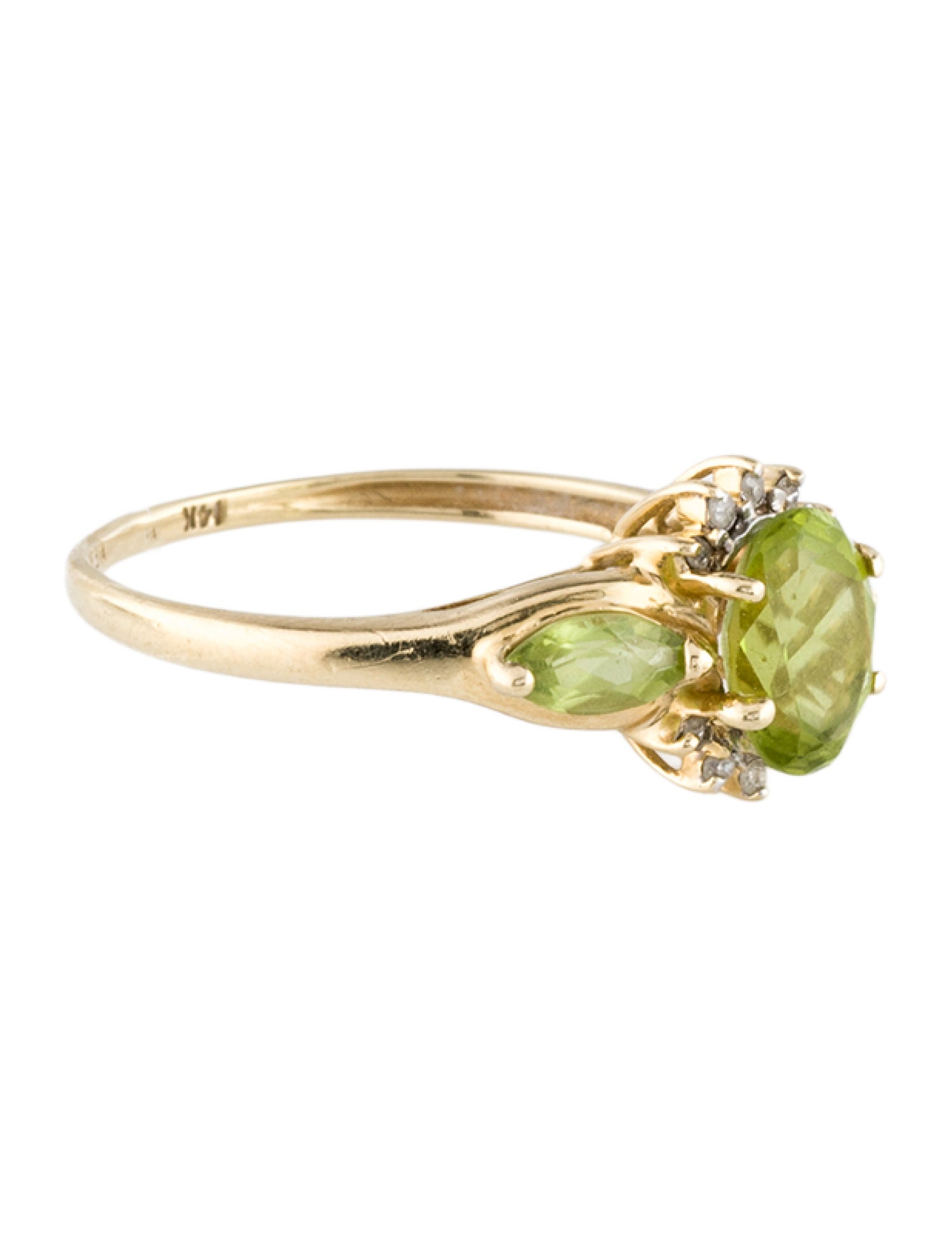 Ring 14K 1.92ctw Peridot & Diamond Cocktail