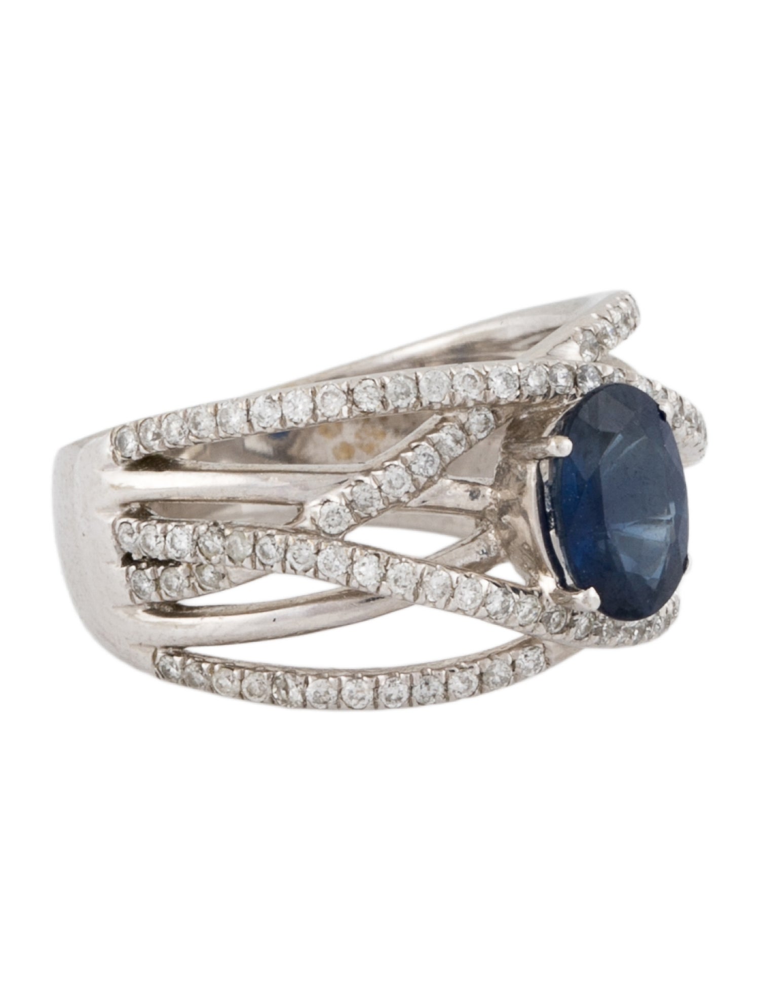 Ring 14K Sapphire & Diamond Cocktail