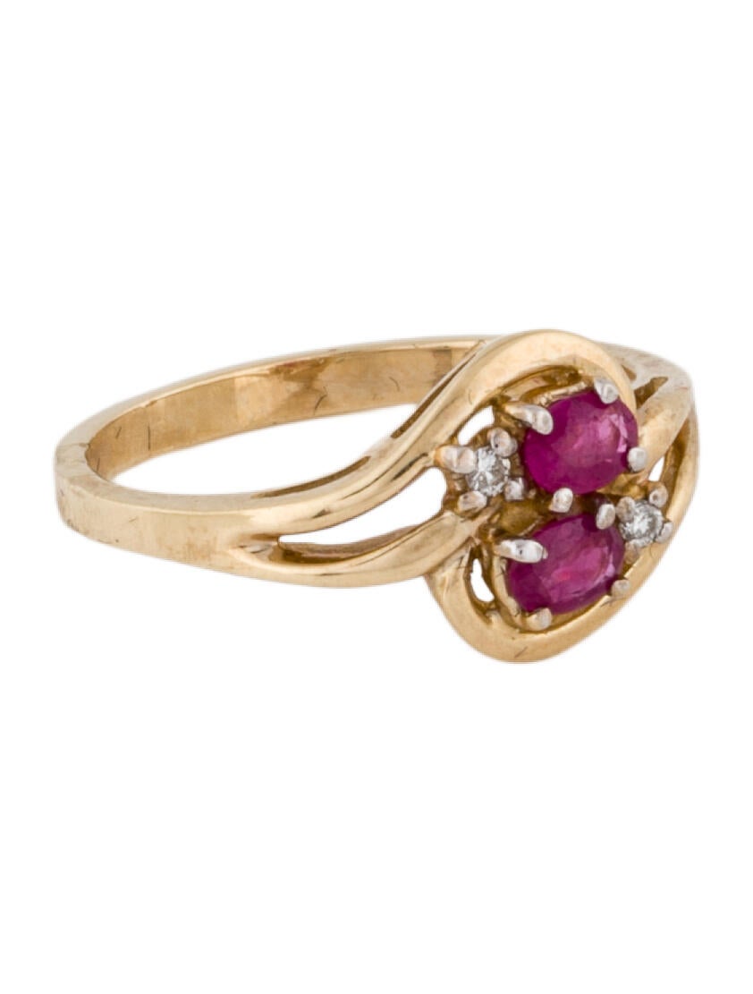 Ring 14K Ruby & Diamond Cocktail