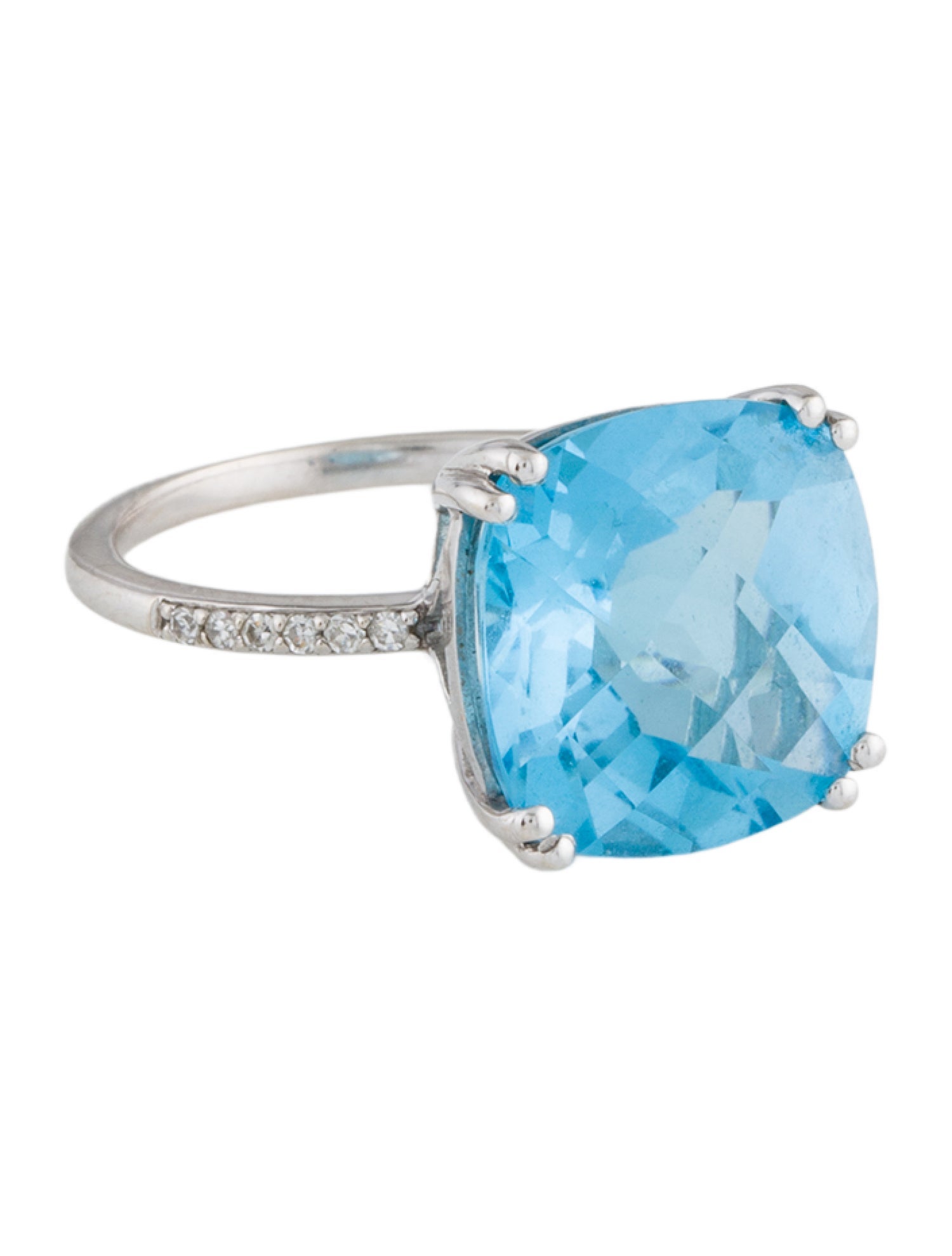 Ring 14K Topaz & Diamond Cocktail