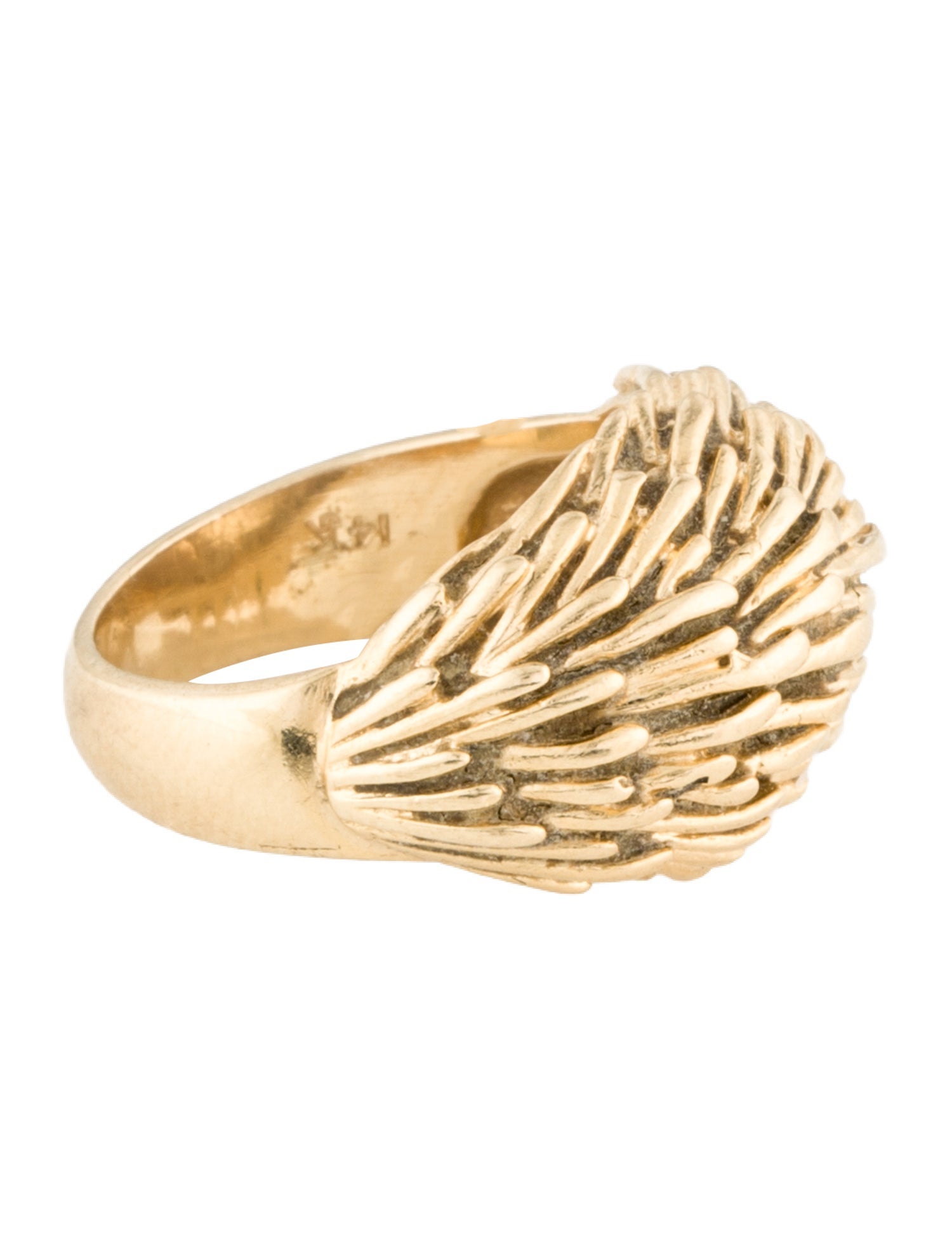 Ring 14K Feather Dome Cocktail