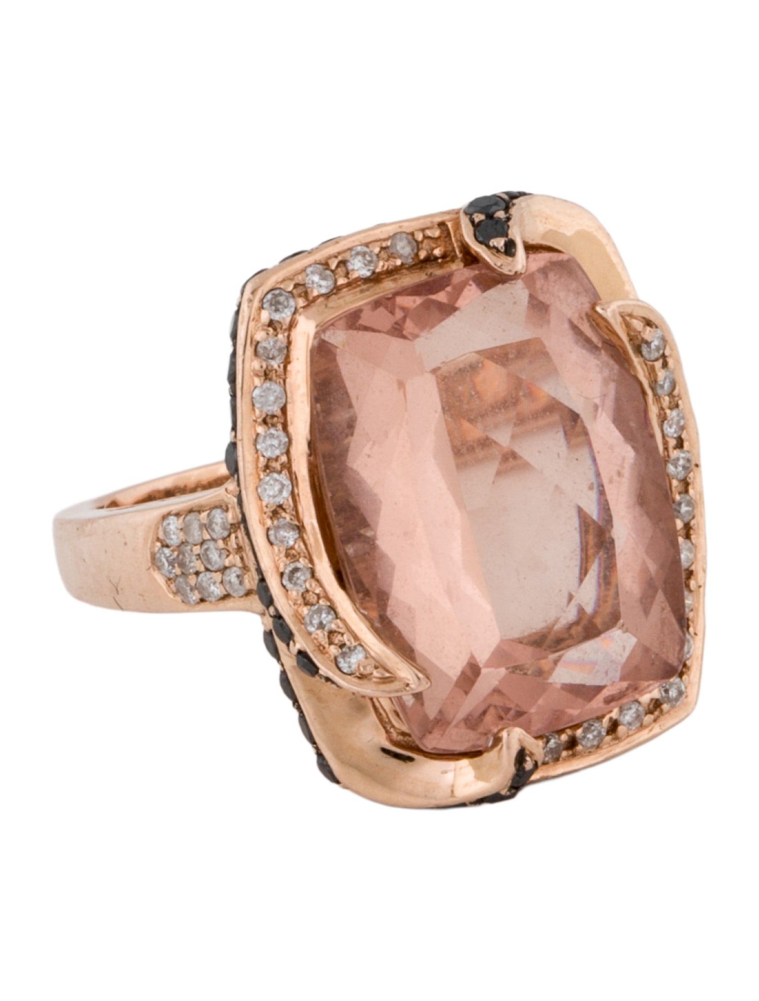 Ring 14K 9.61ctw Morganite & Diamond Cocktail