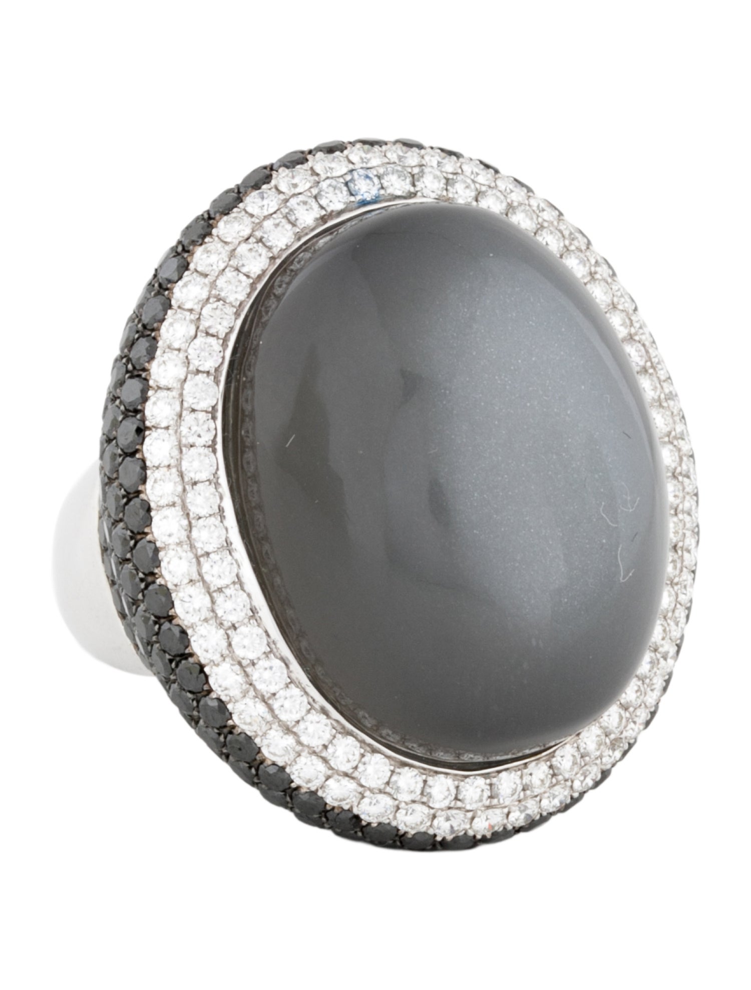 Ring 18K Moonstone & Diamond Cocktail
