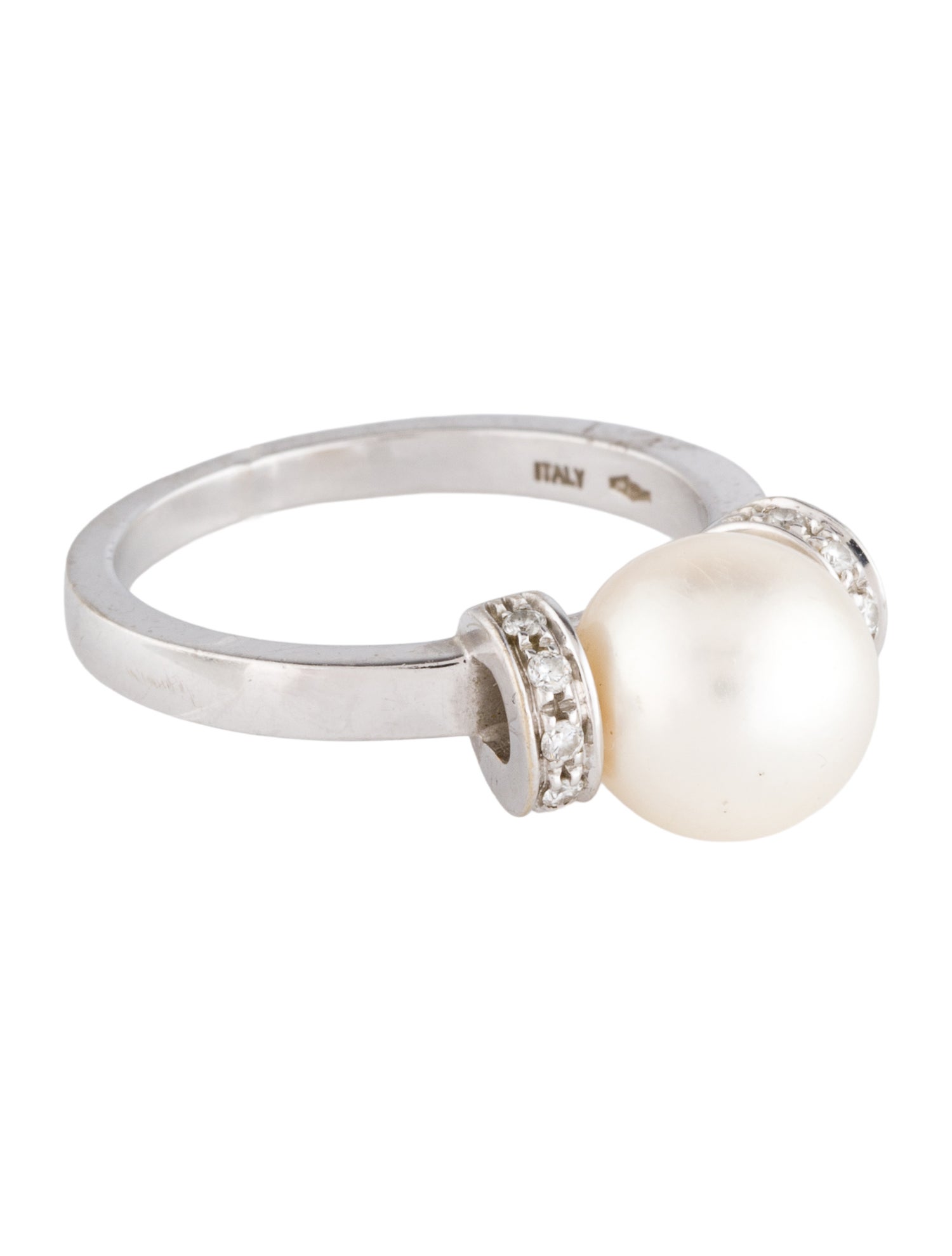 Ring 18K Pearl & Diamond Cocktail