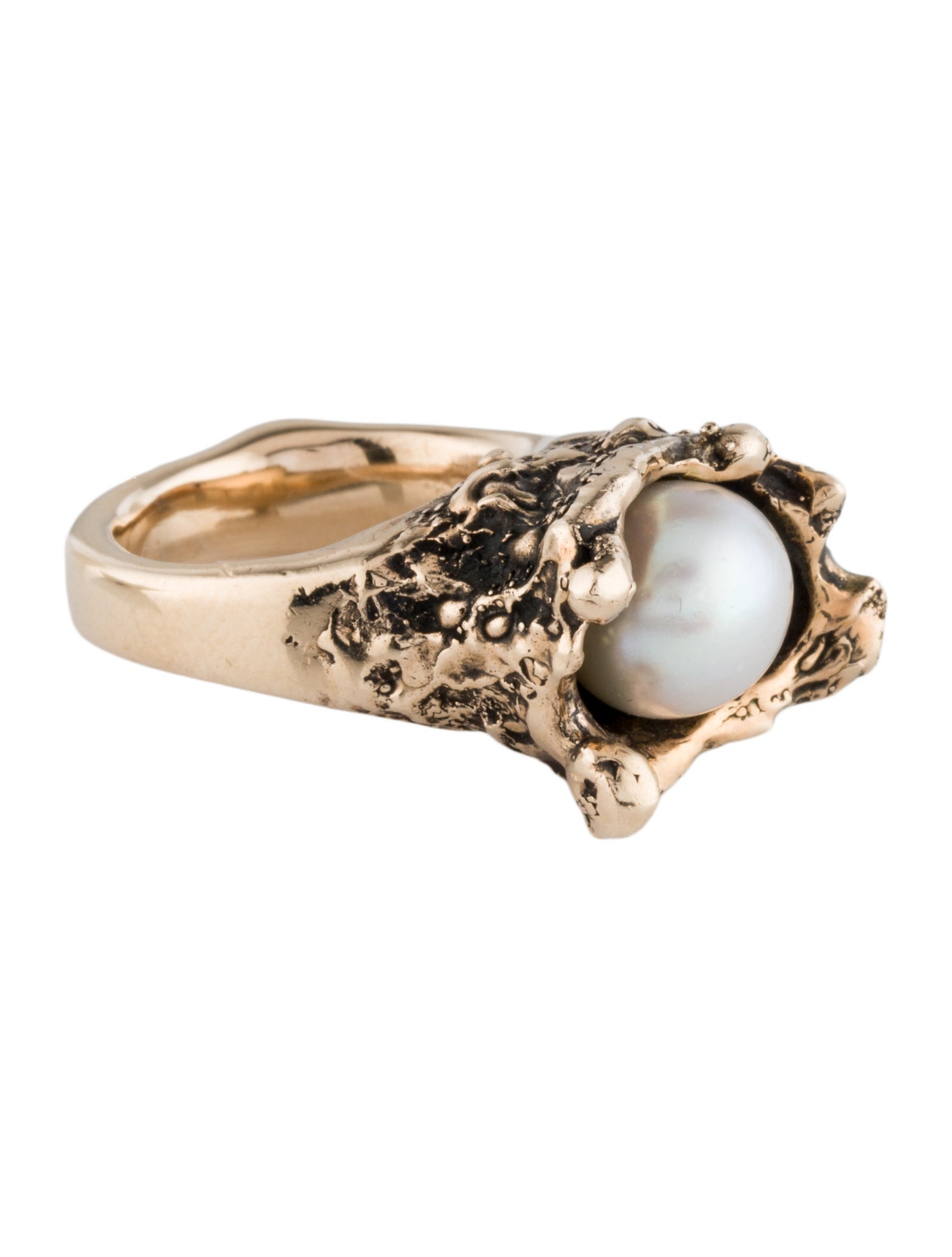 Ring 10K Pearl Cocktail Ring