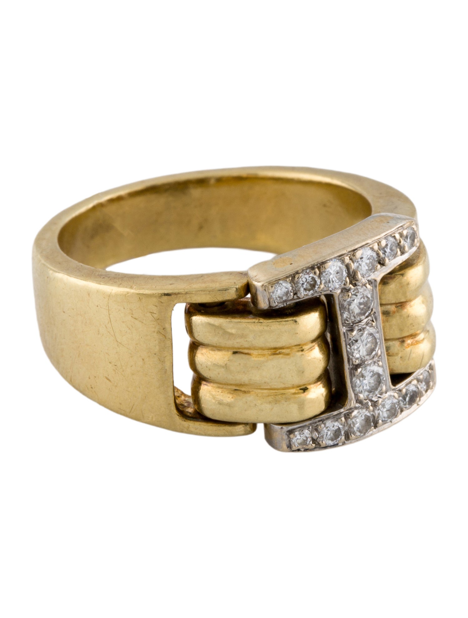 Ring 18K Diamond Chain Link Motif