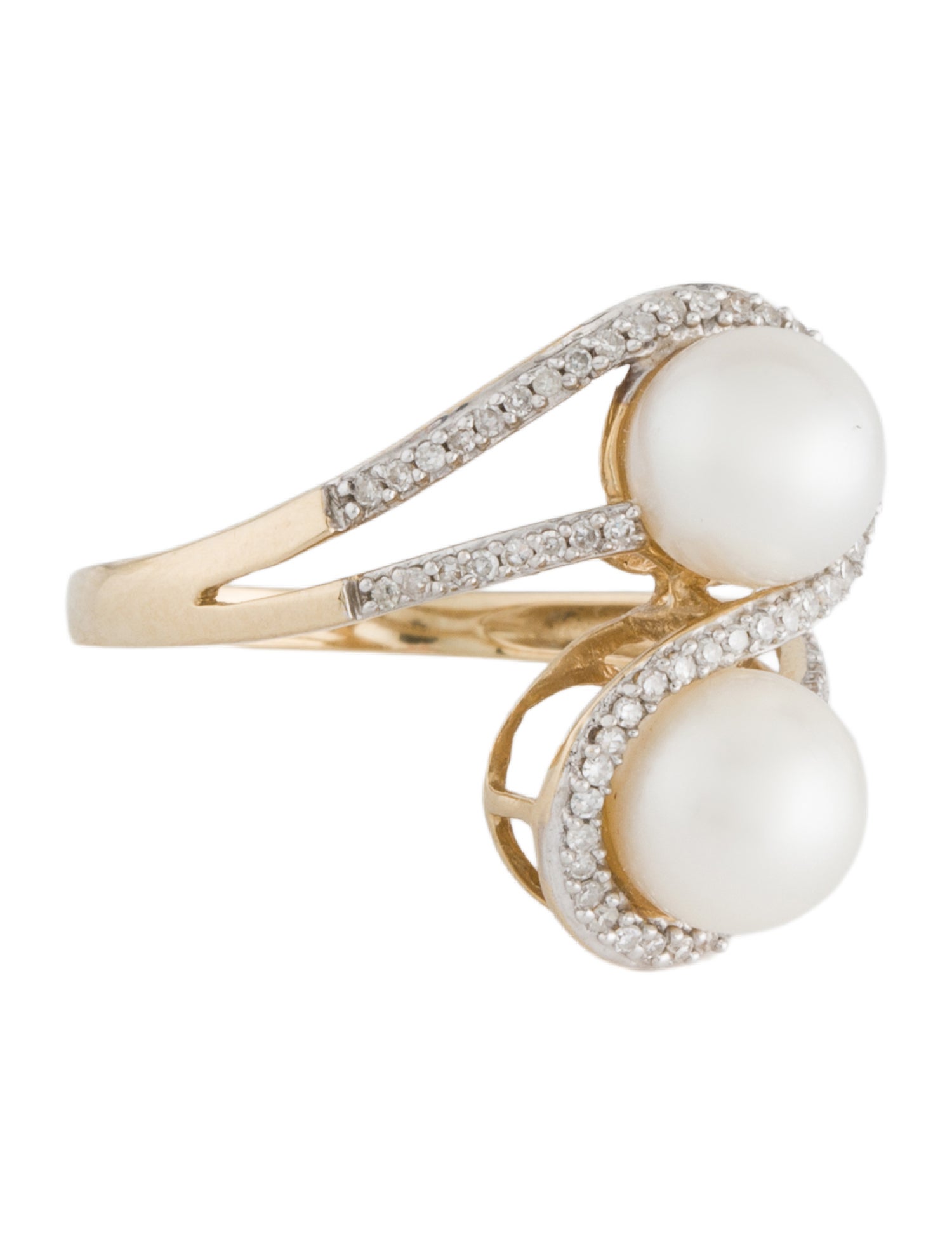 Ring 14K Pearl & Diamond Ring