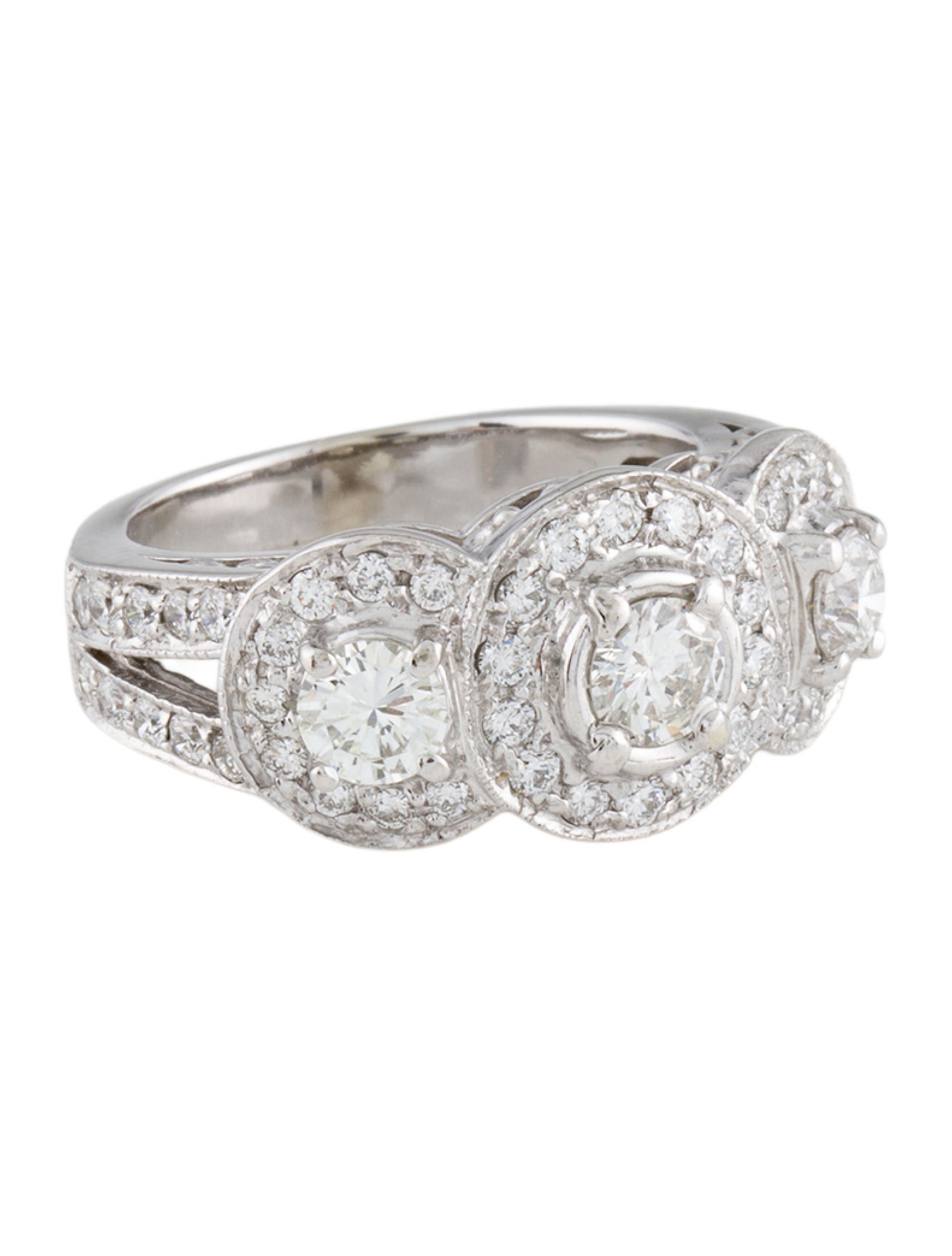 Ring 14K 1.25ctw Diamond Three Stone Cocktail