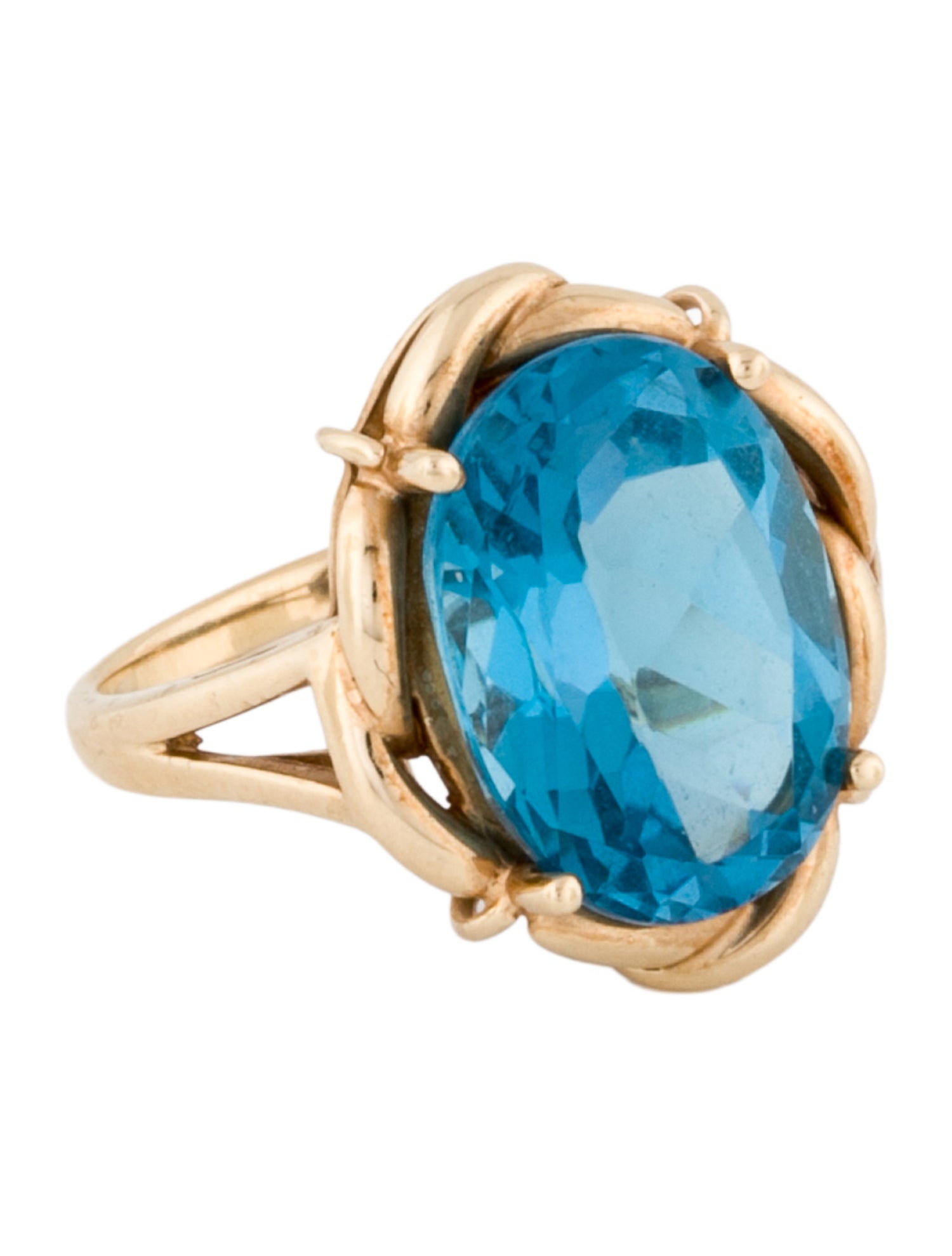 Ring 10K Topaz Cocktail