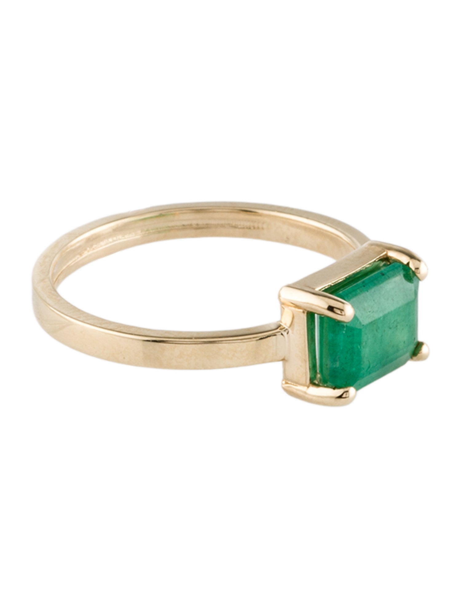 Ring 14K 1.17ct Emerald Cocktail Ring