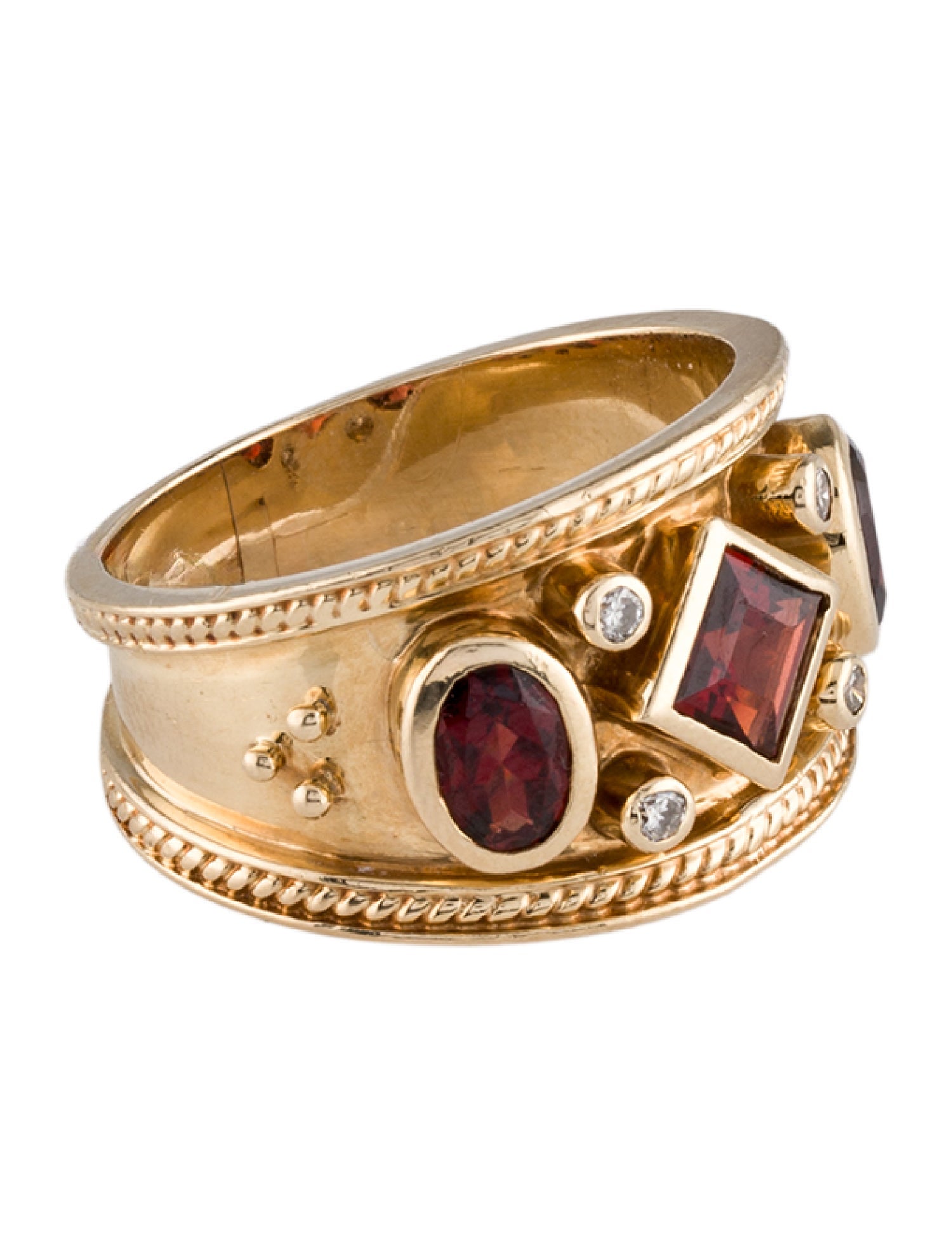 Ring 14K 2.01ctw Garnet & Diamond Band