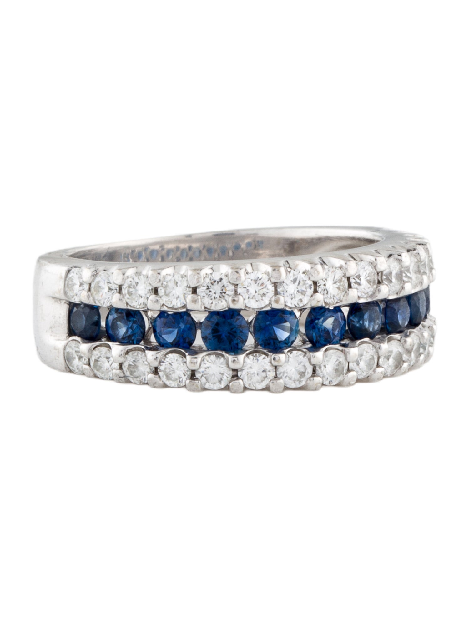 Ring 14K Diamond & Sapphire Band