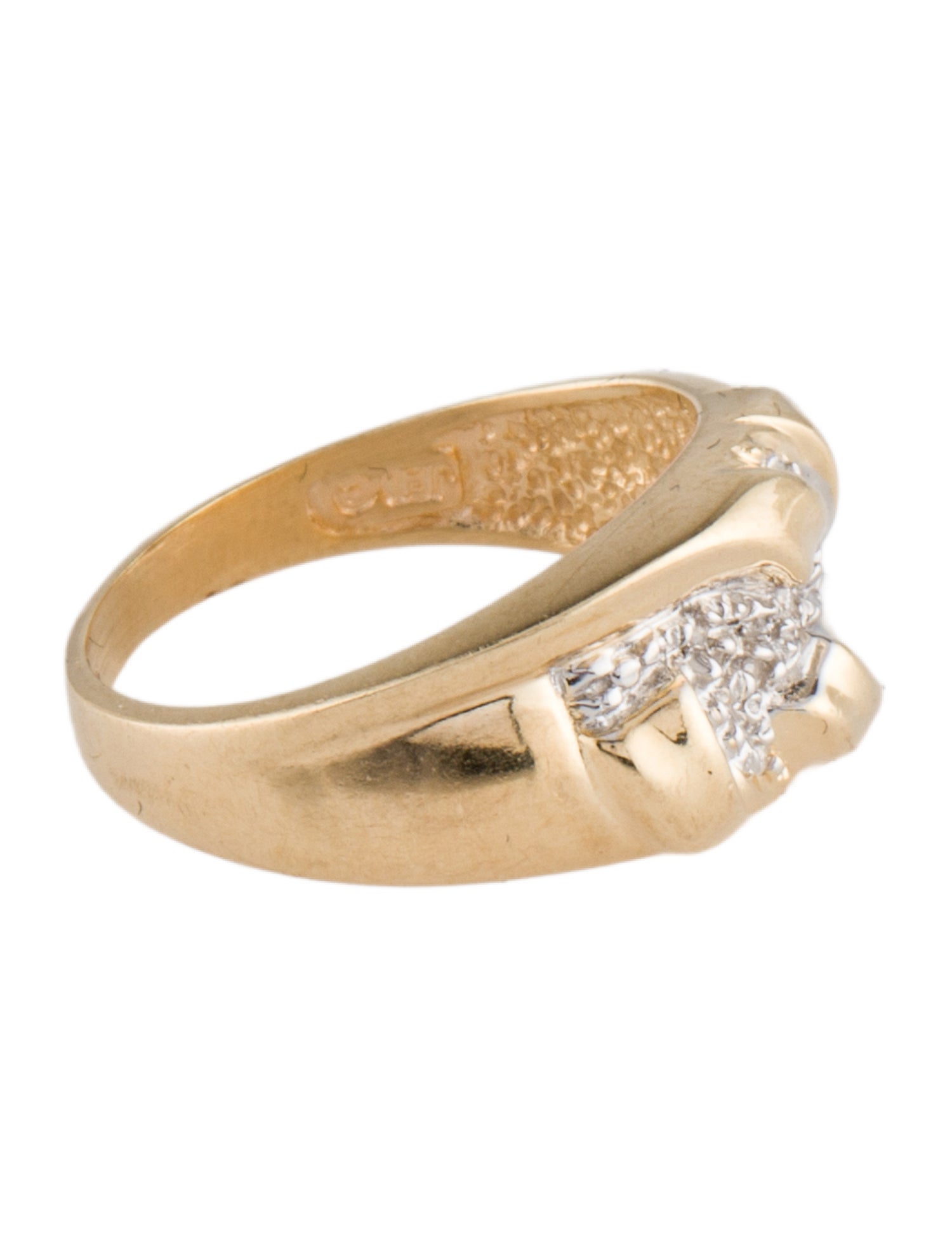 Ring 10K Diamond Textured Band Ring