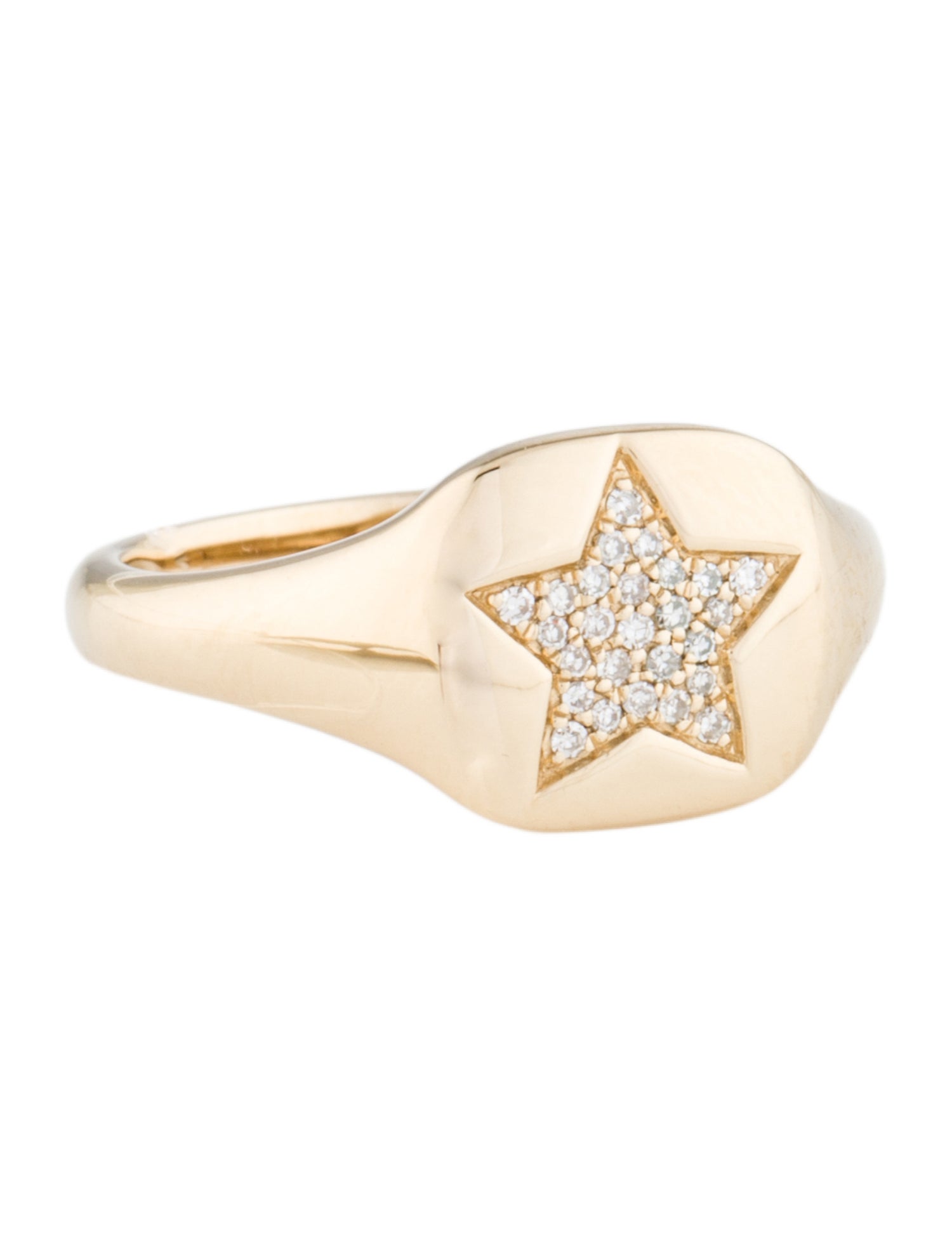 Ring 14K Diamond Signet Ring