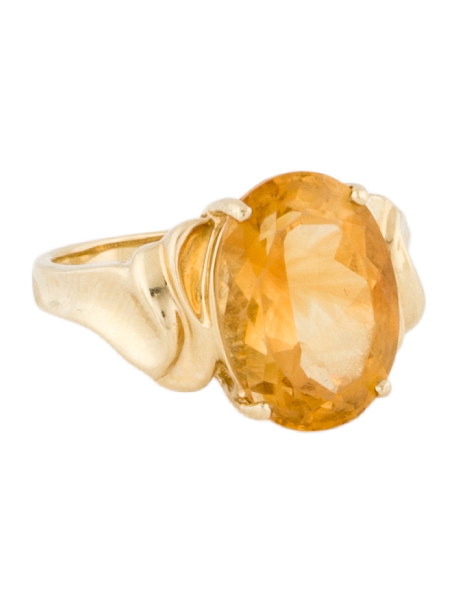Ring 14K 5.50ct Citrine Cocktail