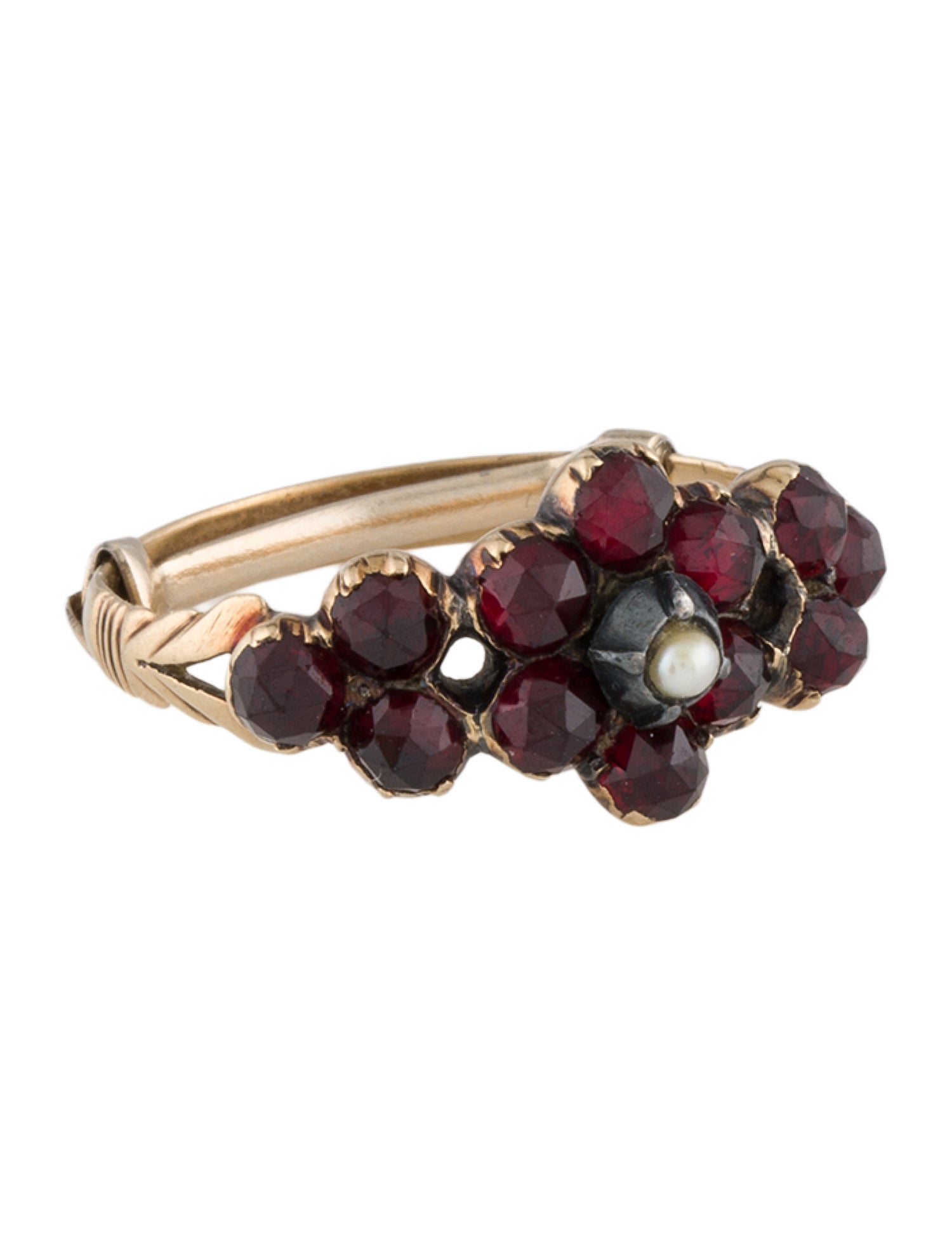 Ring 14K Pearl & Garnet Cocktail Ring