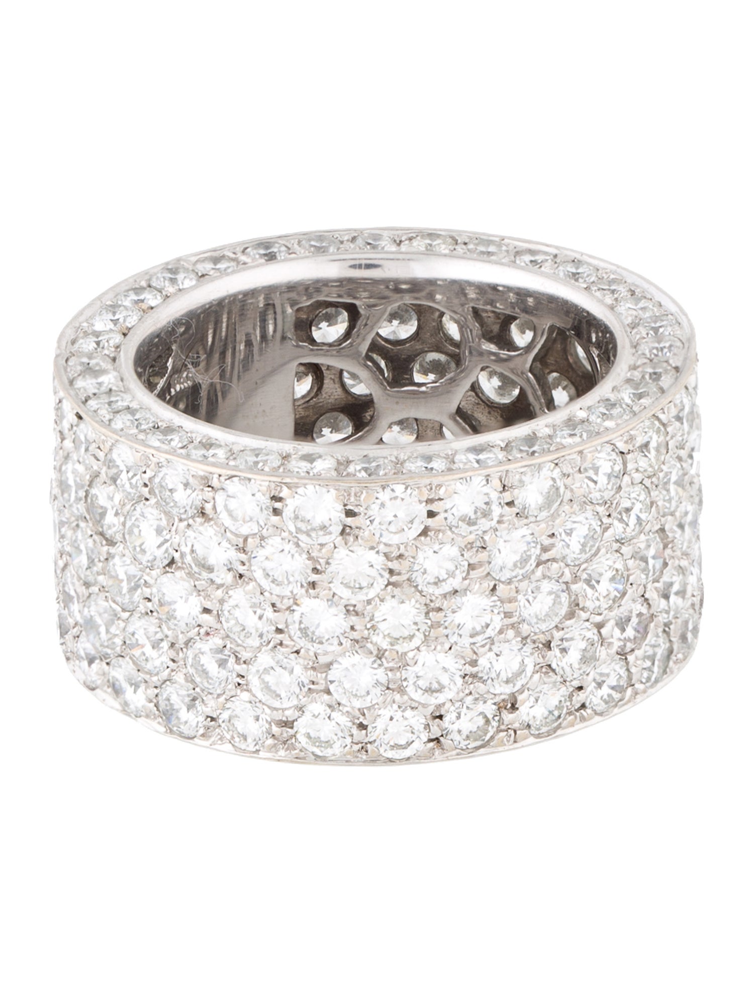 Ring 18K 9.72ctw Diamond Wide Eternity Band