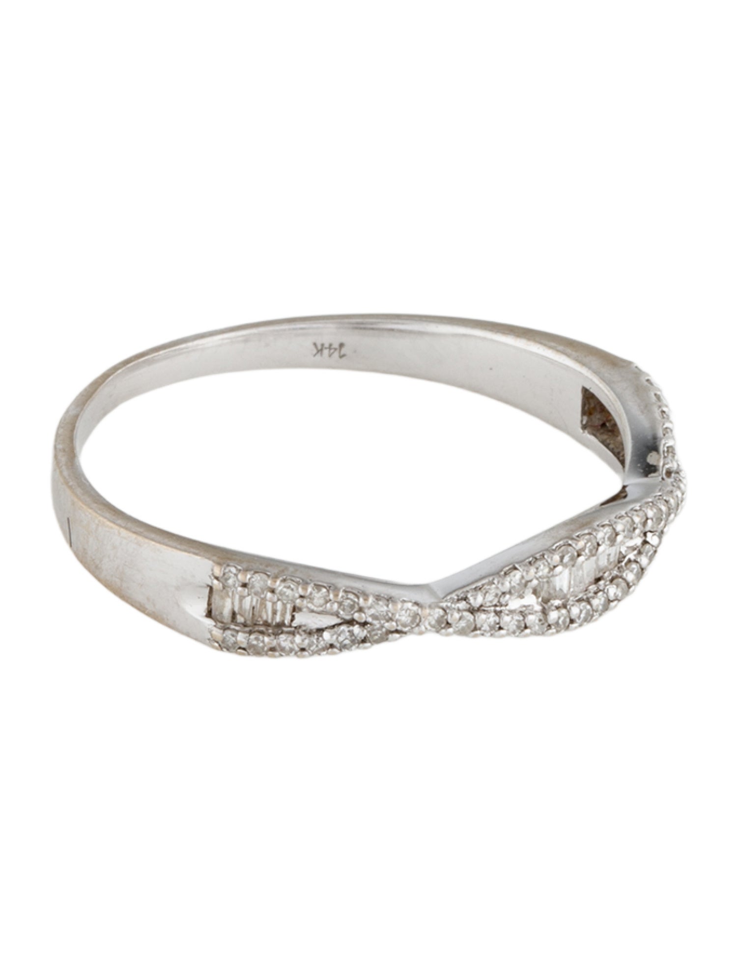 Ring 14K Diamond Crossover Band