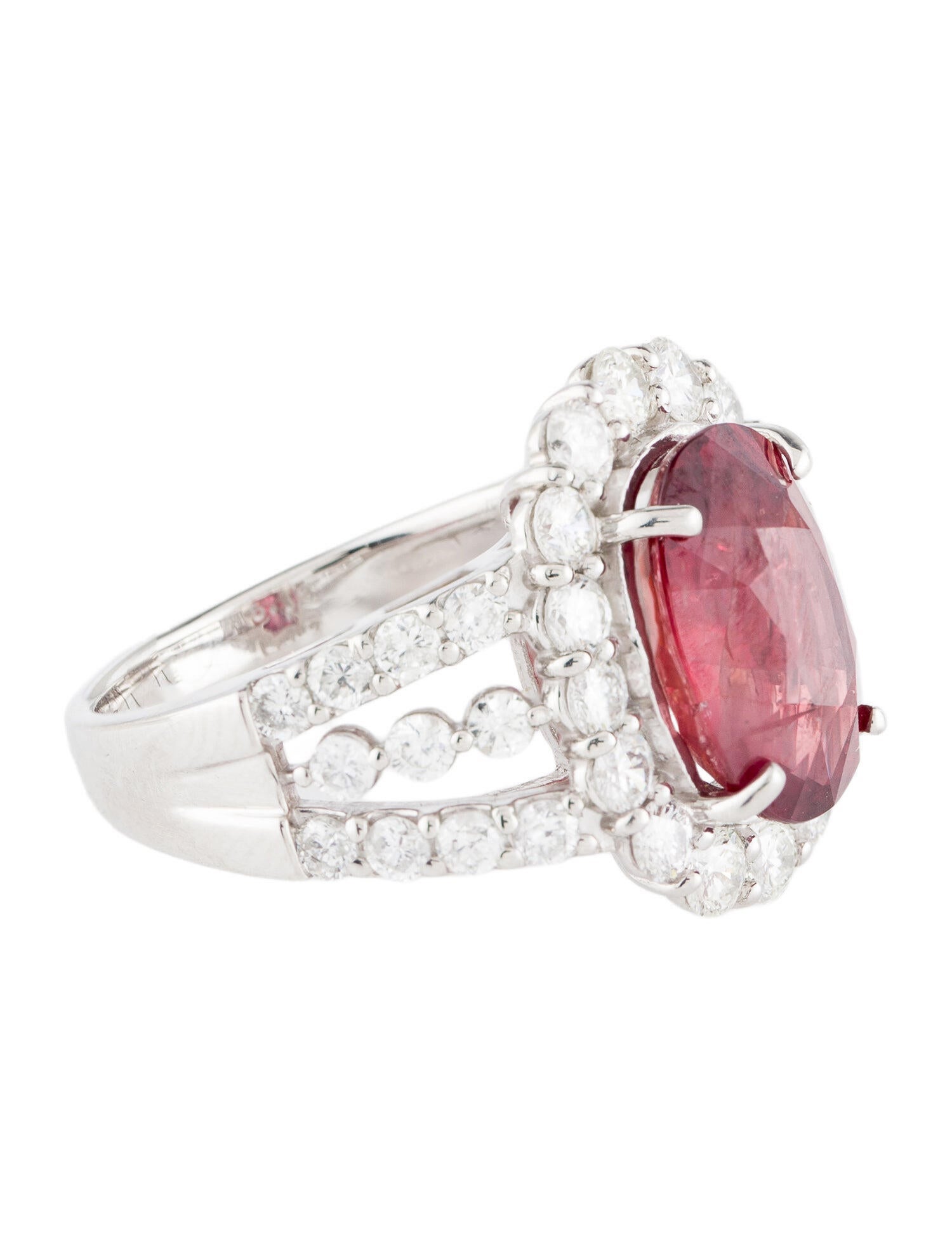 Ring Platinum 5.13ct Unheated East African Ruby & Diamond Cocktail