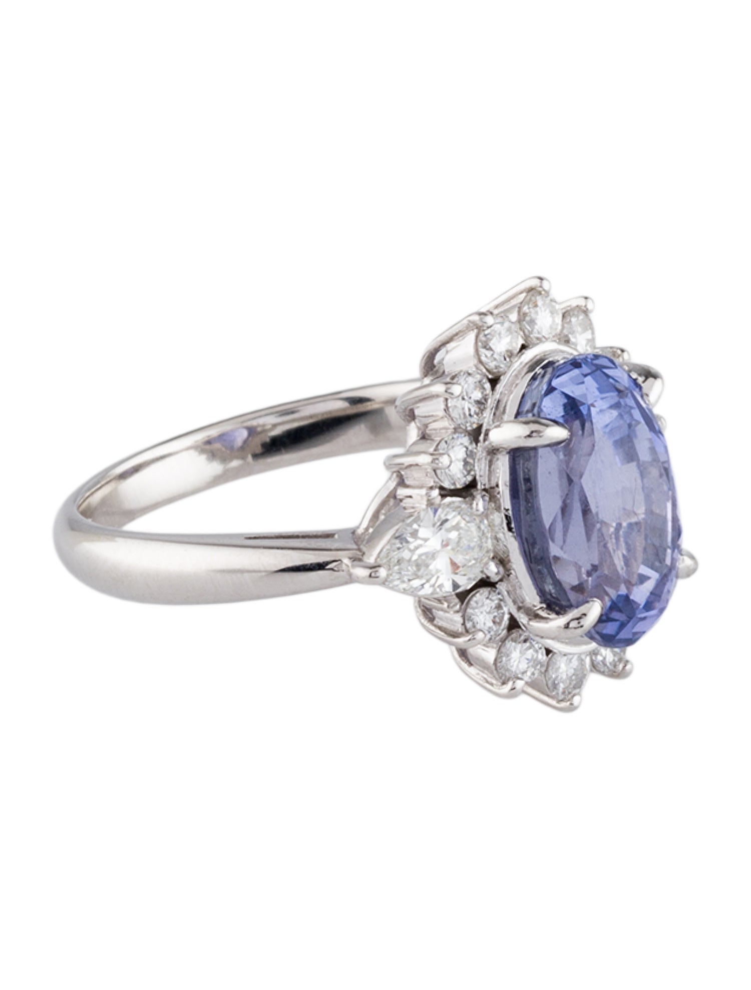 Ring Platinum 4.79ct Sapphire & Diamond Cocktail