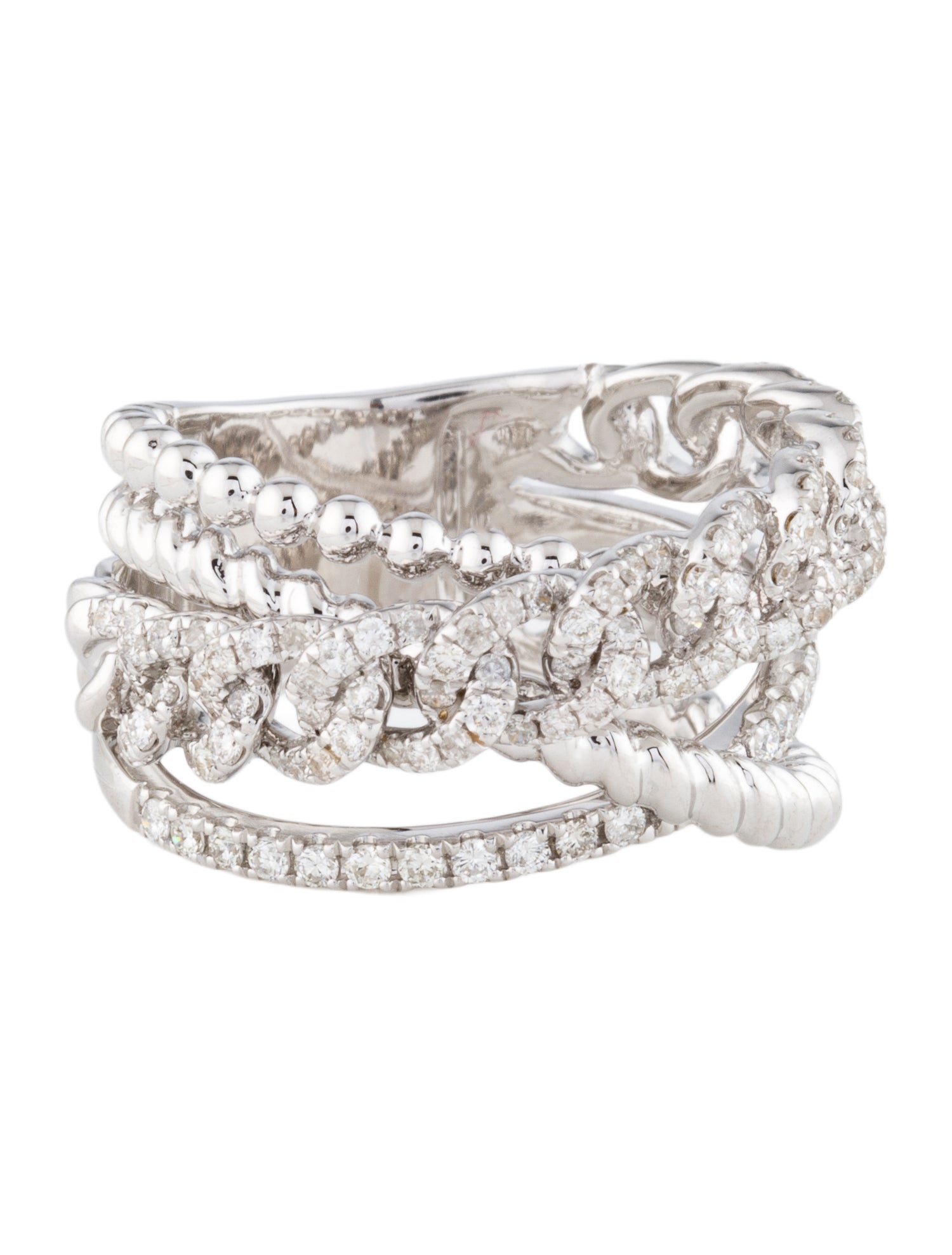 Ring 18K Diamond Link Mulit-Band