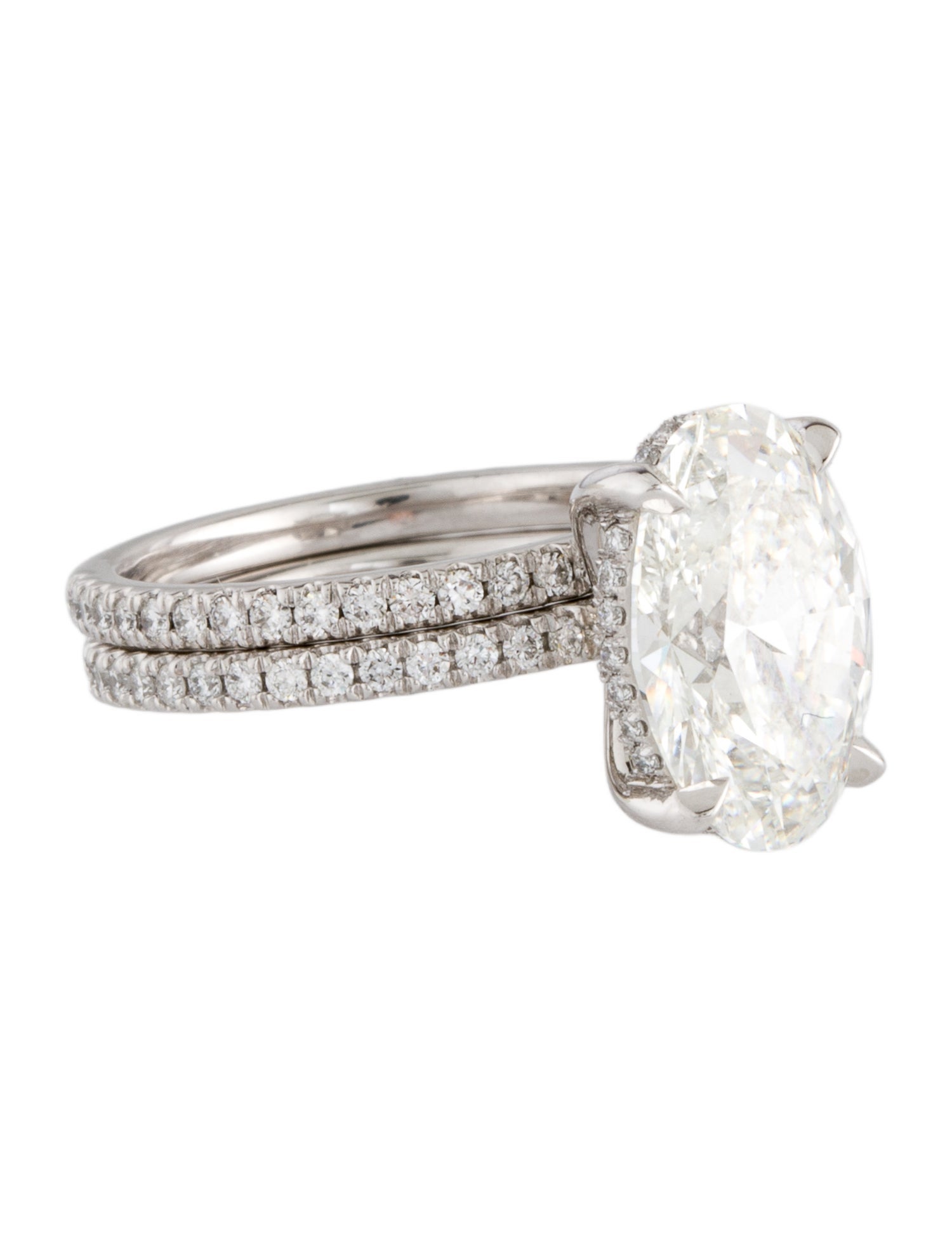 Ring Platinum 3.99ct Lab-Grown Diamond Wedding Set