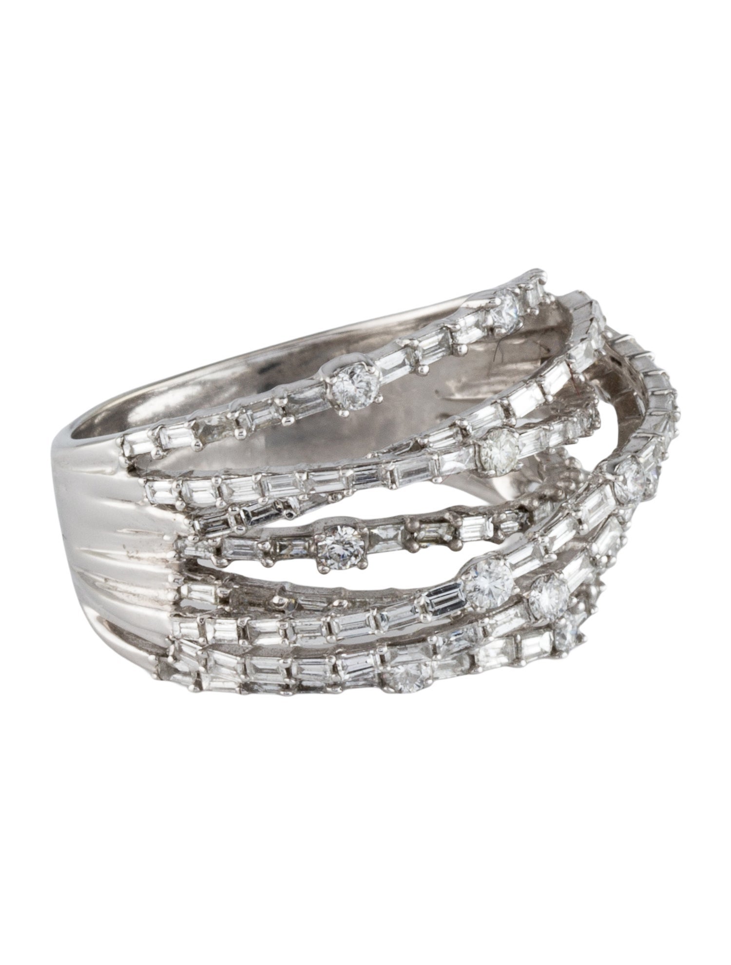 Ring 14K 2.18ctw Diamond Crossover Band