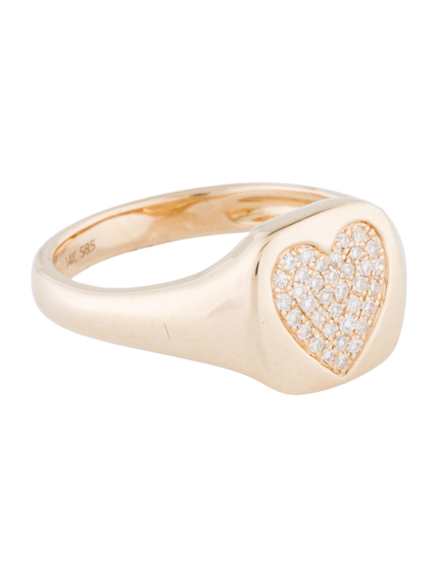 Ring 14K Diamond Heart Cocktail