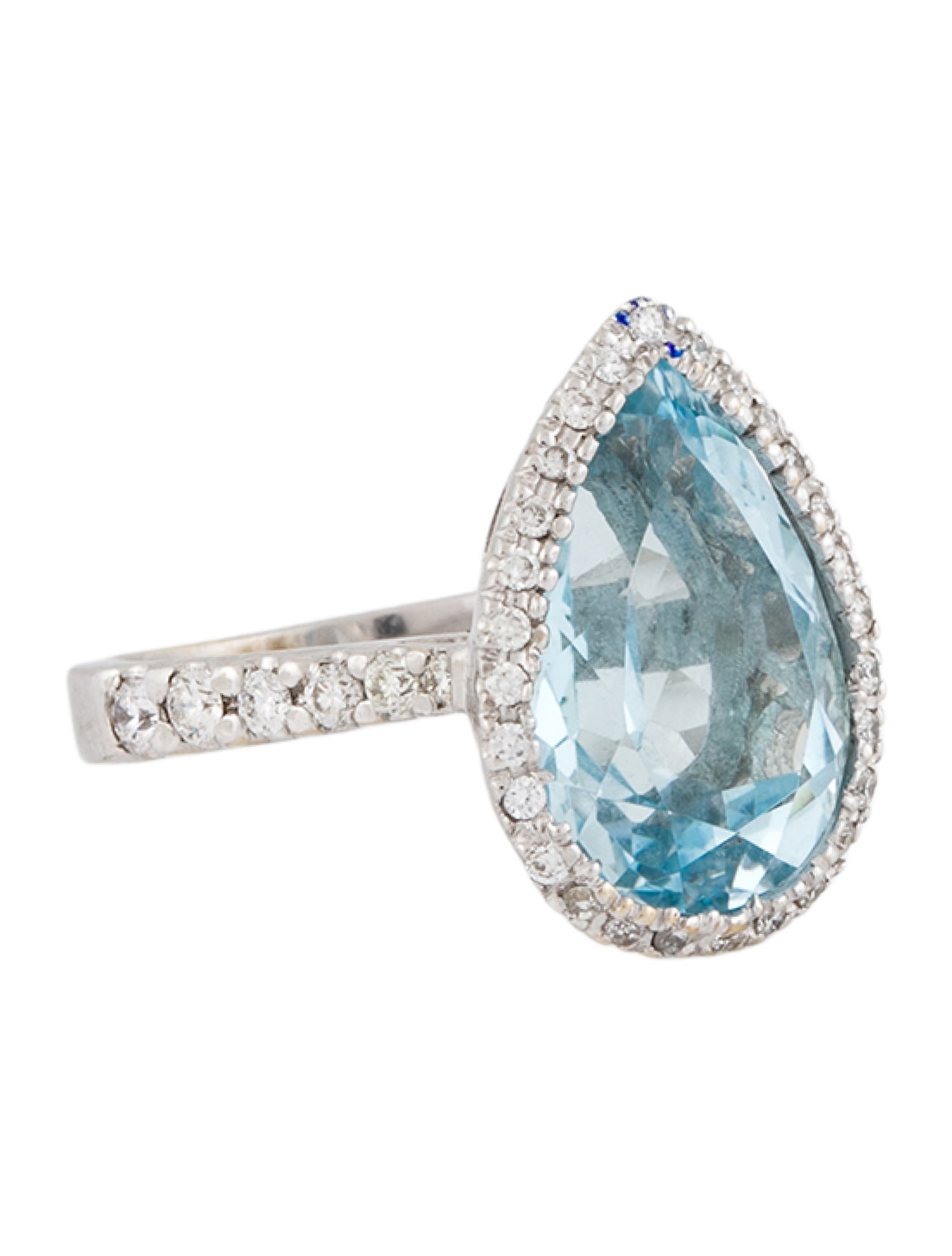 Ring 18K Topaz & Diamond Cocktail