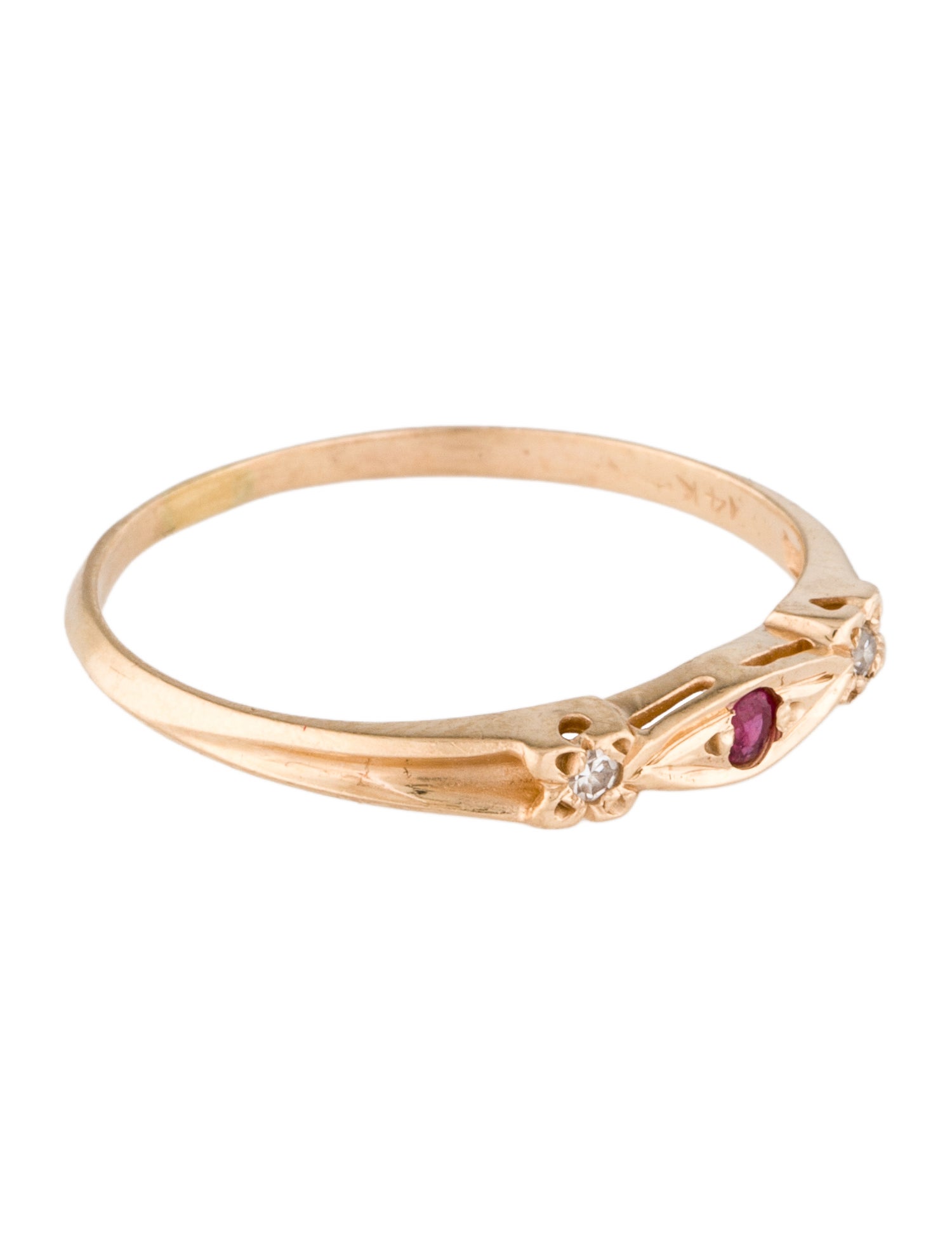 Ring 14K Ruby & Diamond Band