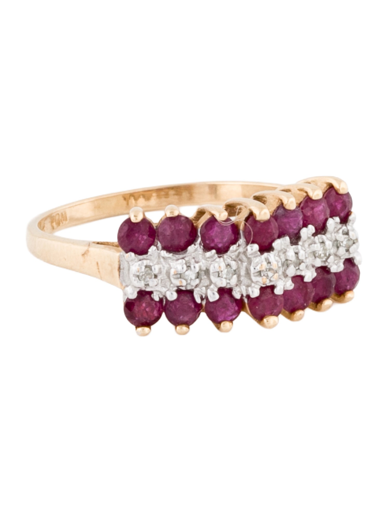 Ring 10K Ruby & Diamond Band