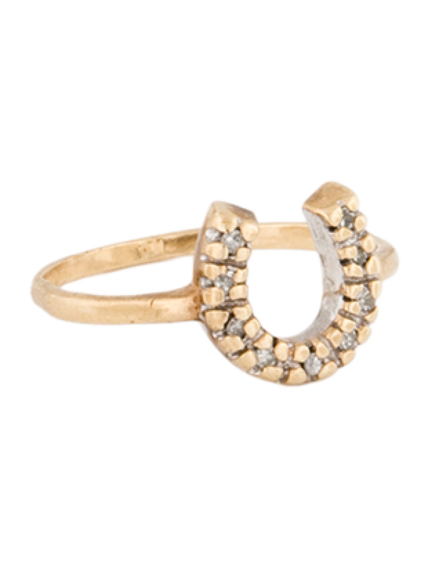 Ring 10K Diamond Horseshoe