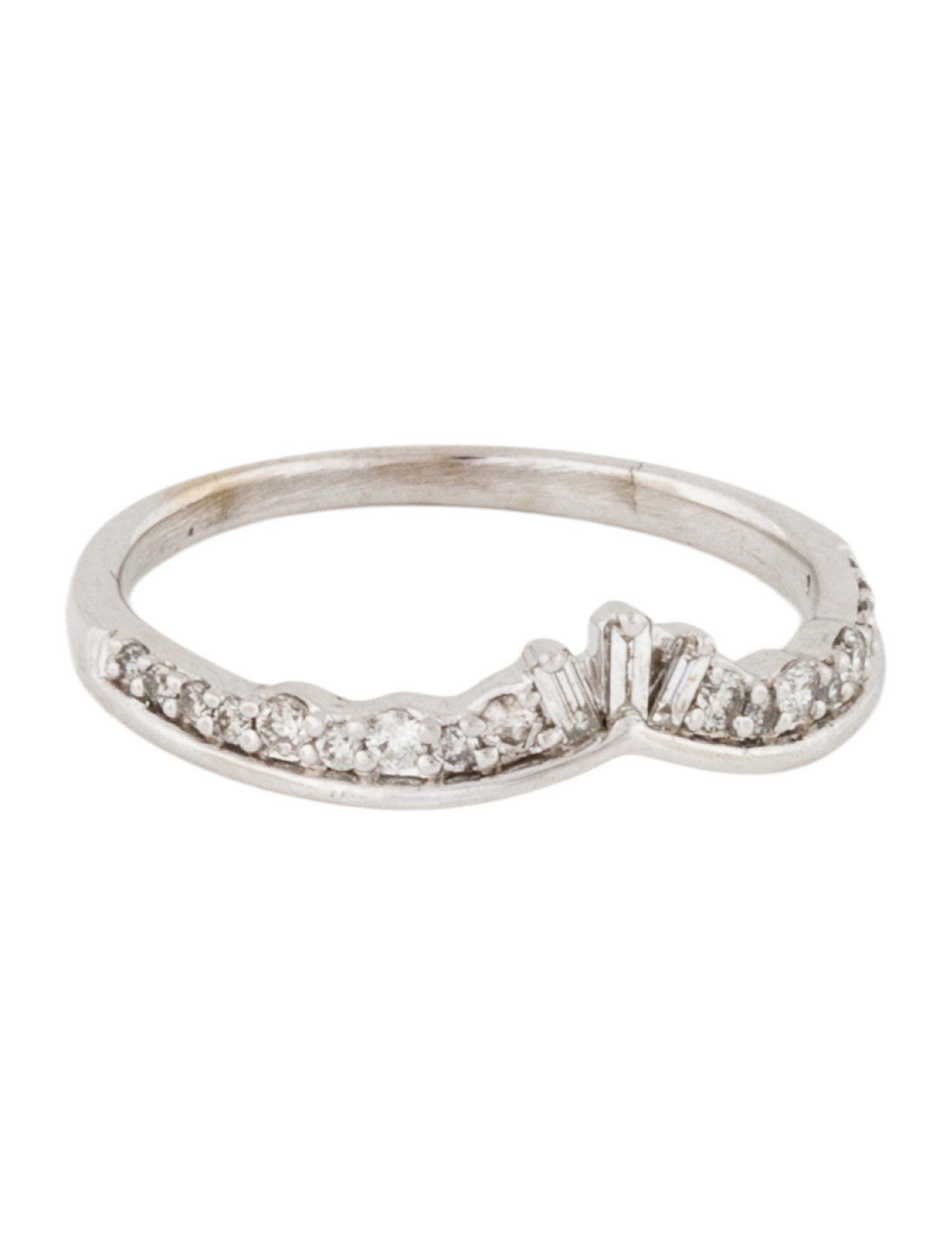 Ring 14K Diamond Concave Band