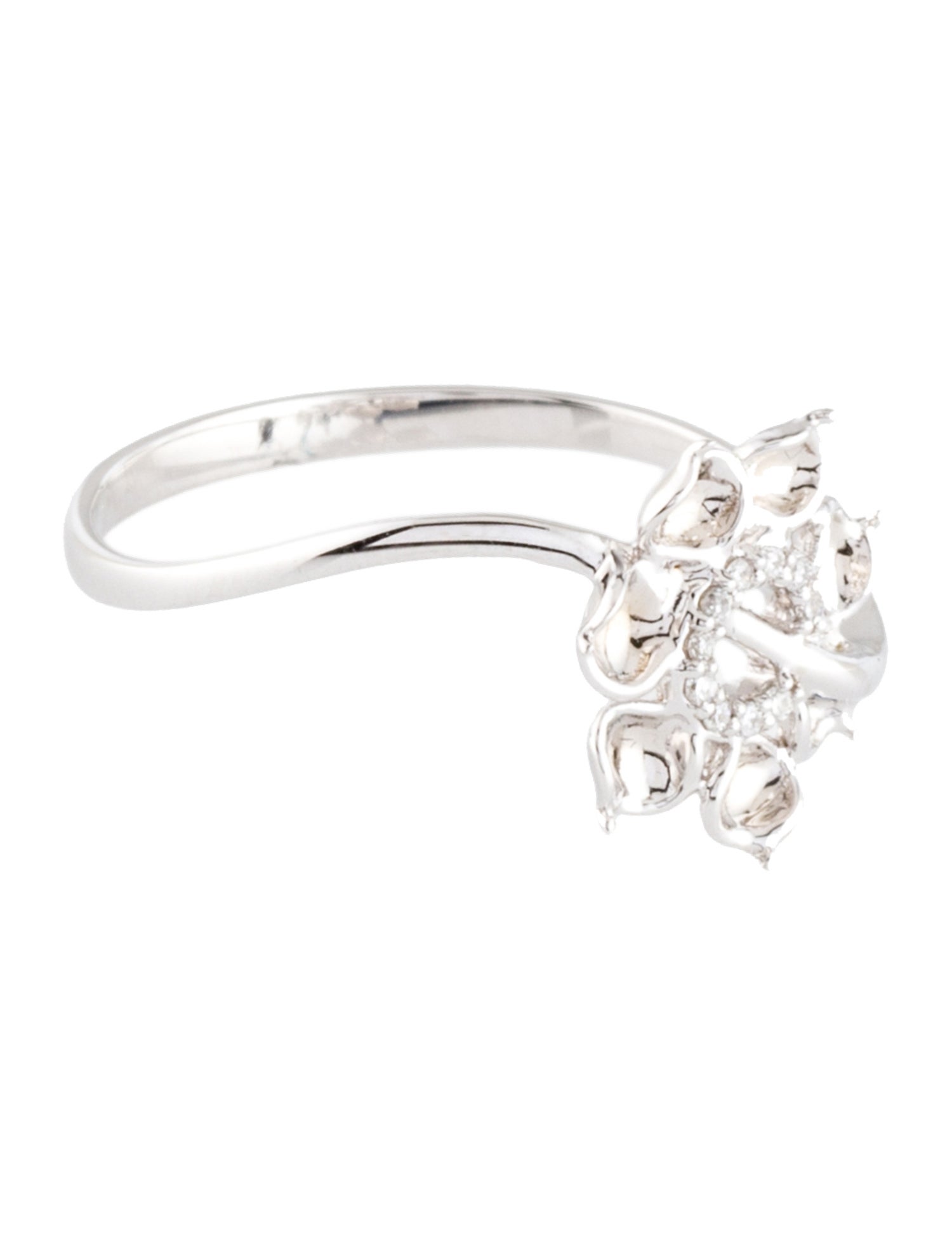 Ring 18K Diamond Flower Cocktail
