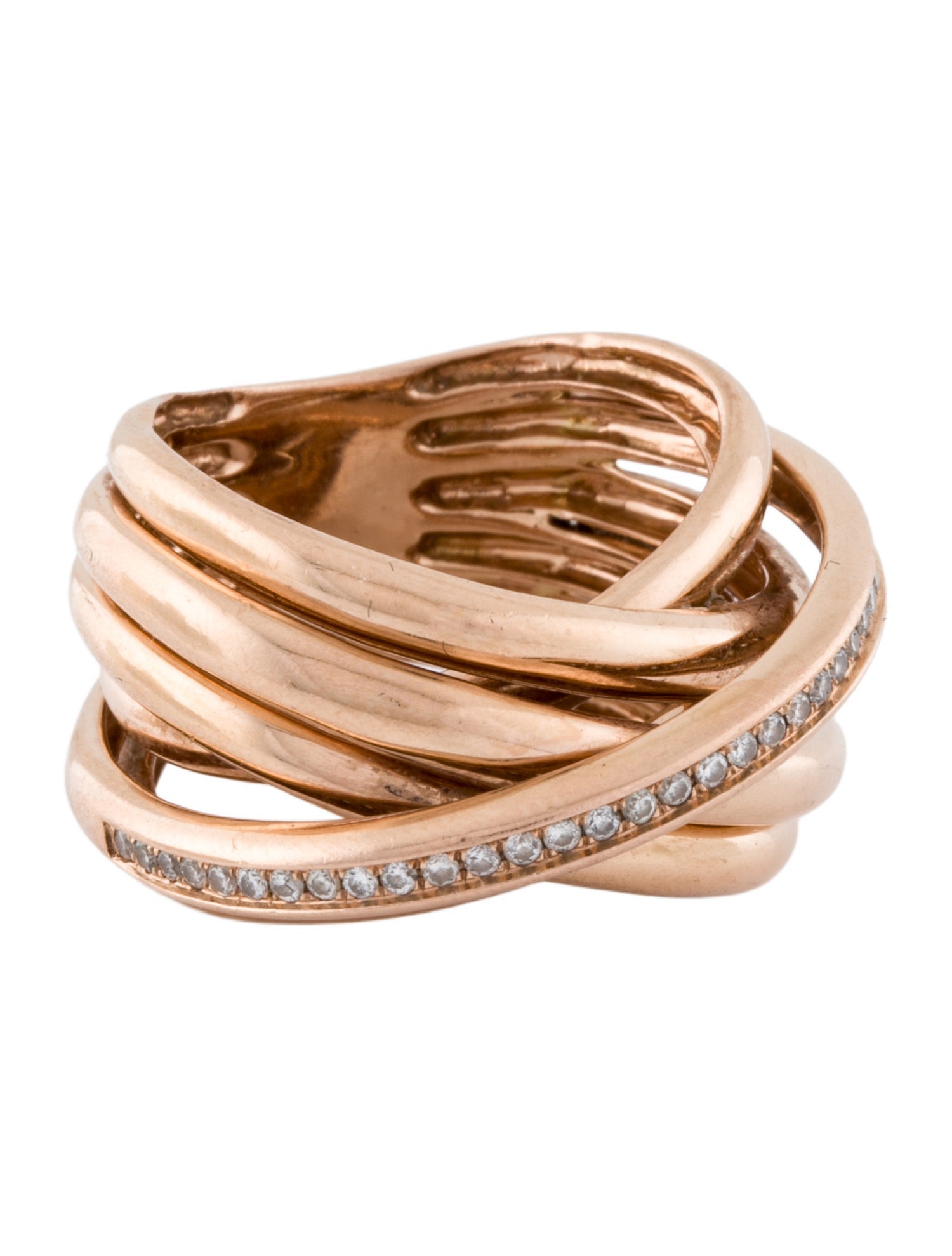 Ring 14K Diamond Crossover Band