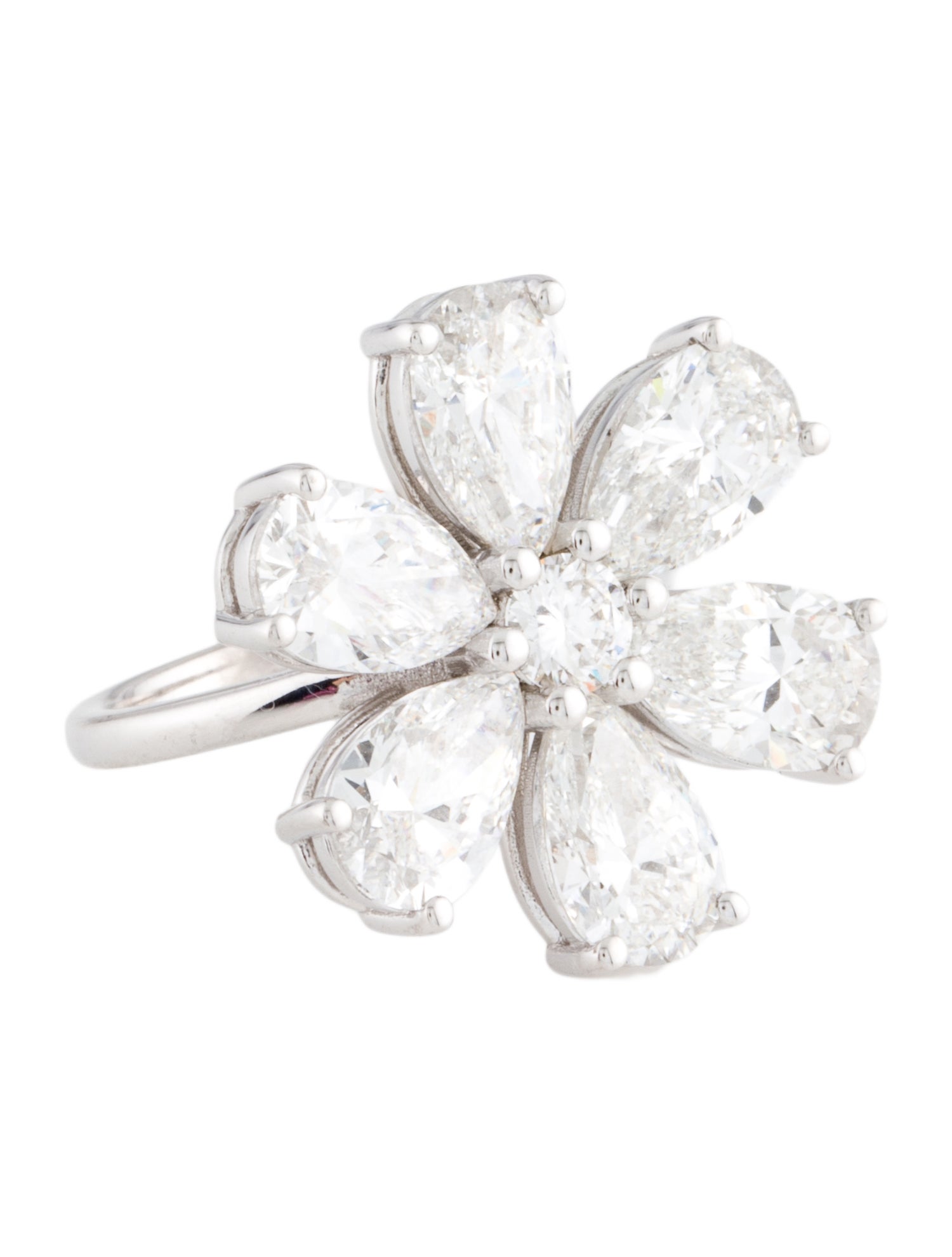 Ring 14K 4.63ctw Lab-Grown Diamond Flower RIng