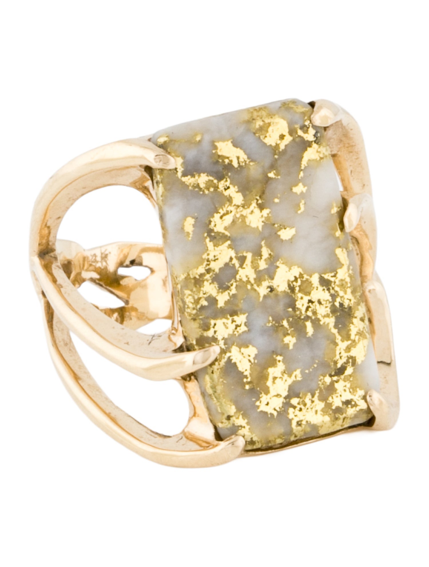 Ring 14K Gold-in-Quartzite Cocktail