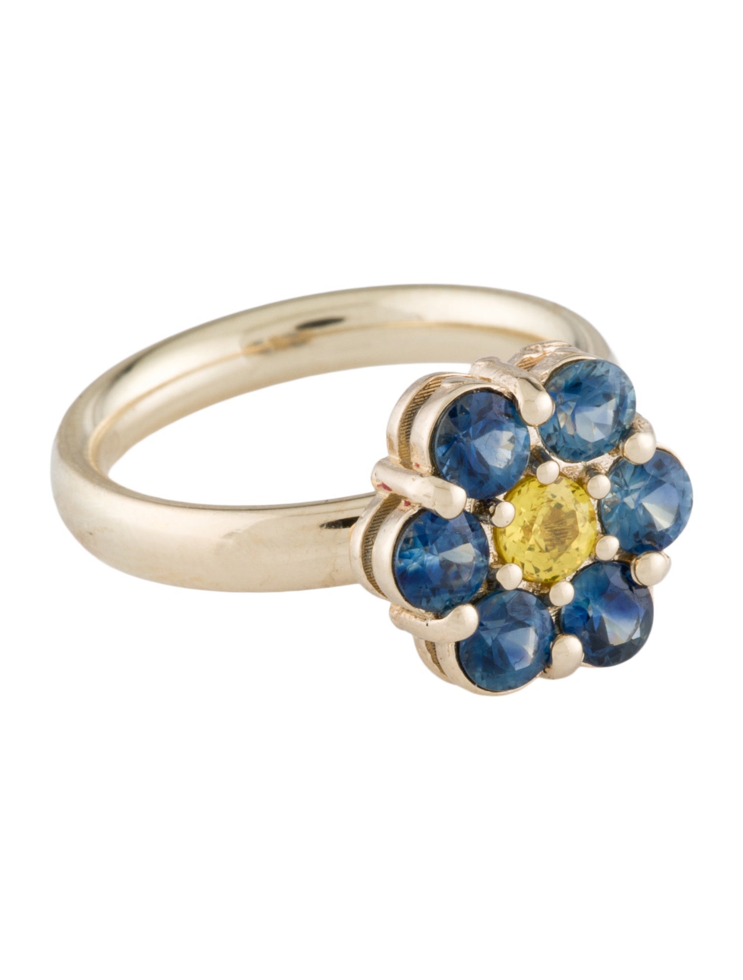 Ring 14K 1.29ctw Sapphire Flower Cocktail