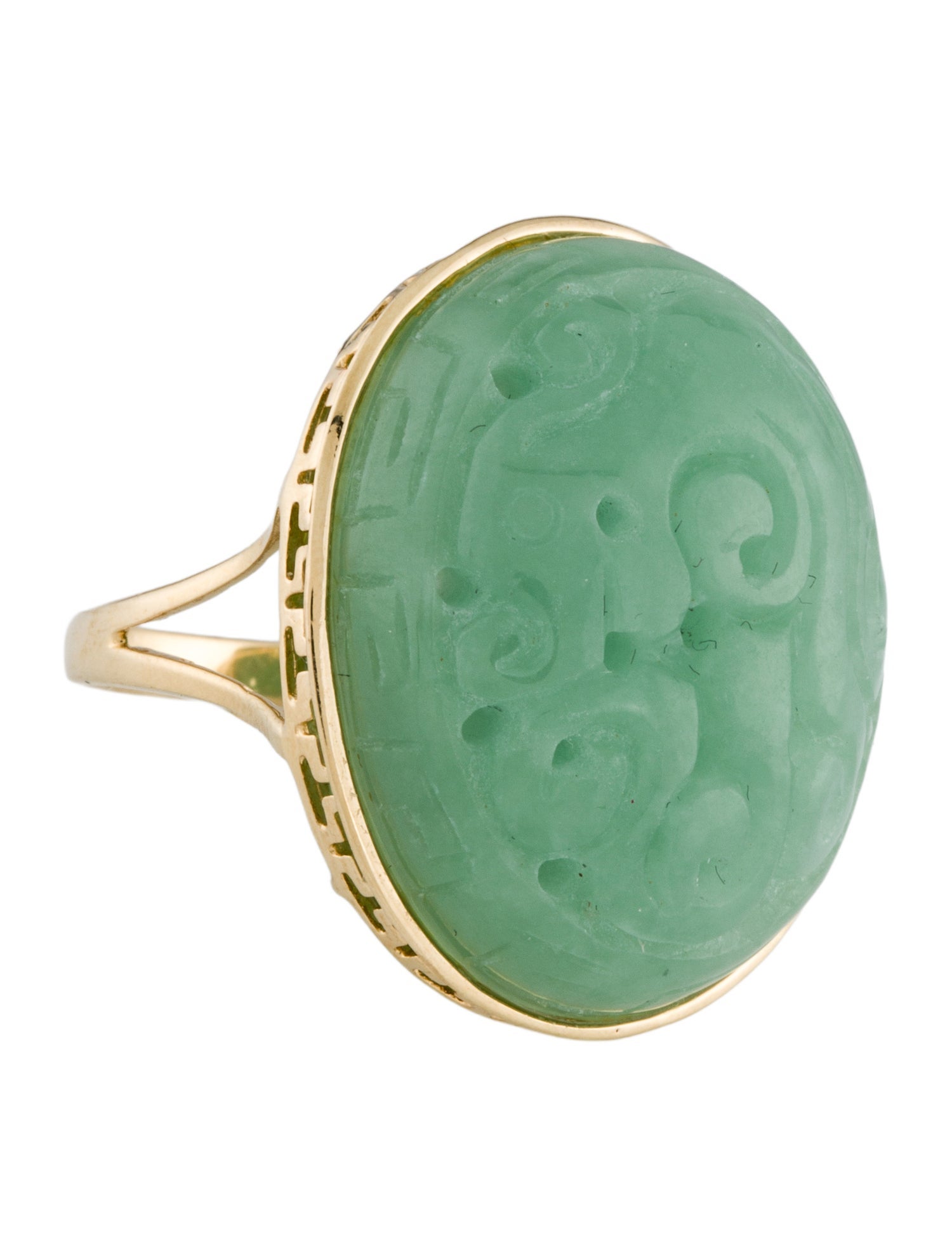 Ring 14K Jadeite Cocktail