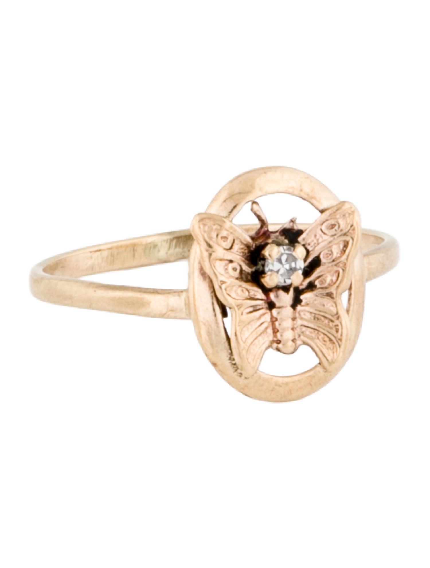 Ring 10K Diamond Butterfly Cocktail