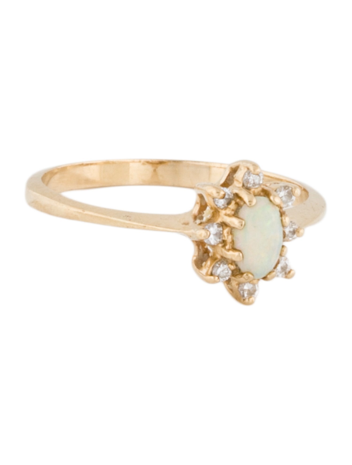 Ring 14K Opal & Diamond