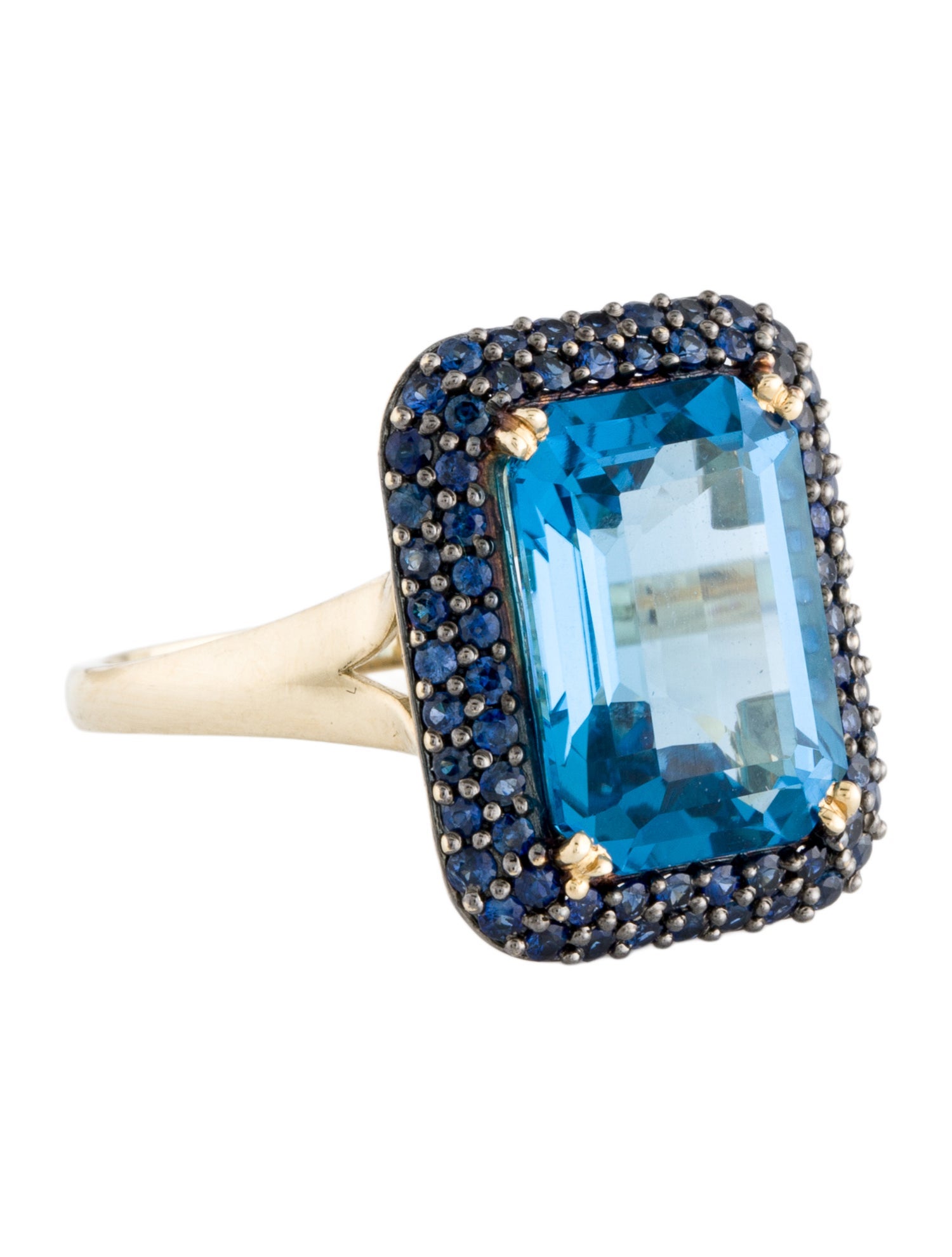 Ring Kallati 14K 7.63ct Topaz & Sapphire Cocktail