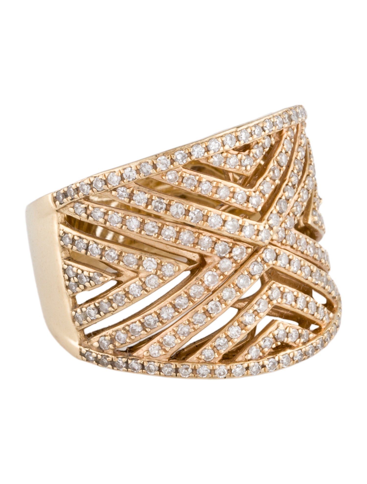 Ring 14K Diamond Chevron