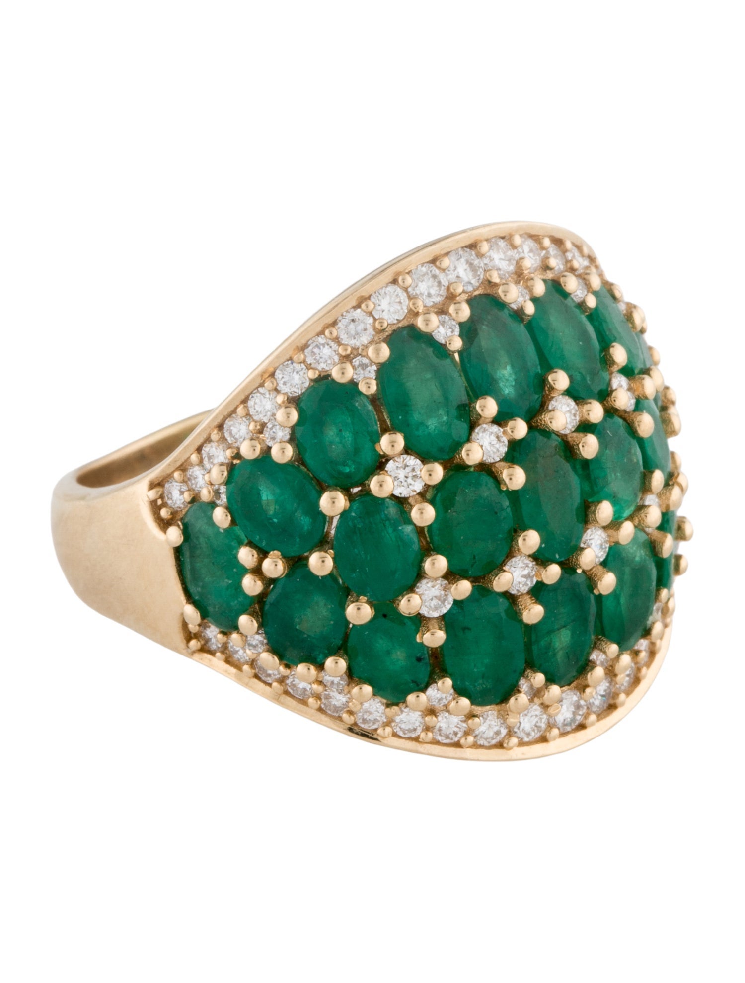 Ring 18K 4.47ctw Emerald & Diamond Cocktail
