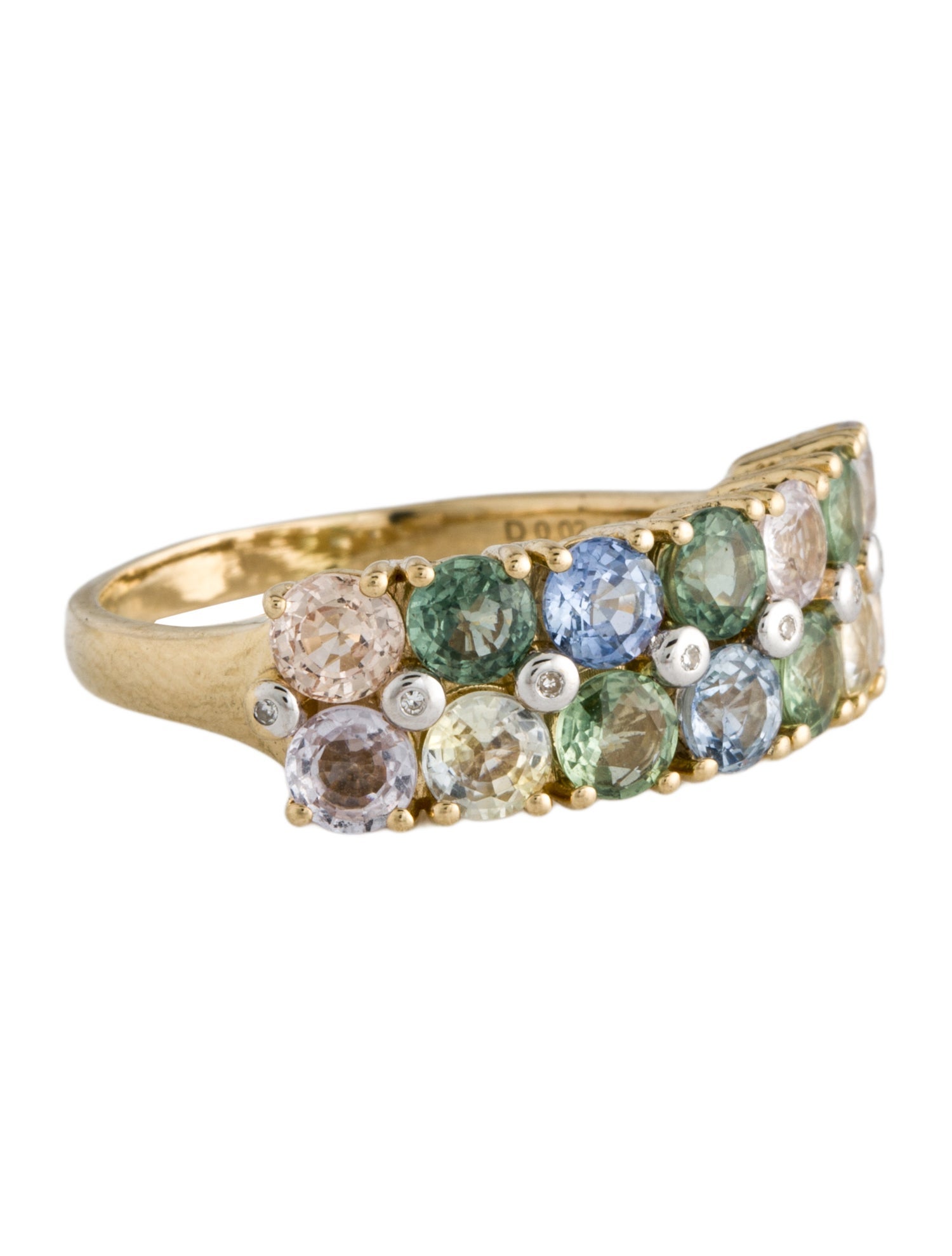 Ring 14K 3.86ct Sapphire & Diamond Cocktail