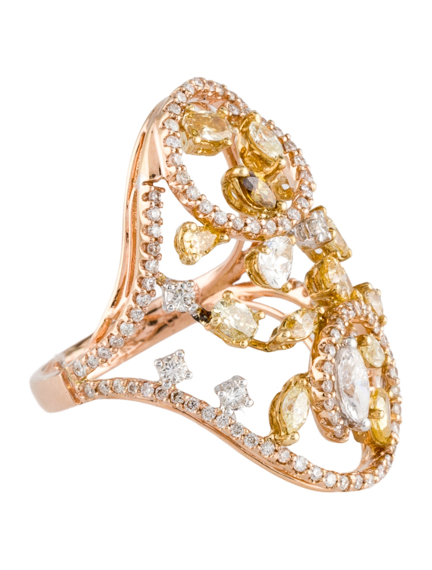 Ring 18K 1.51ctw Diamond Cocktail