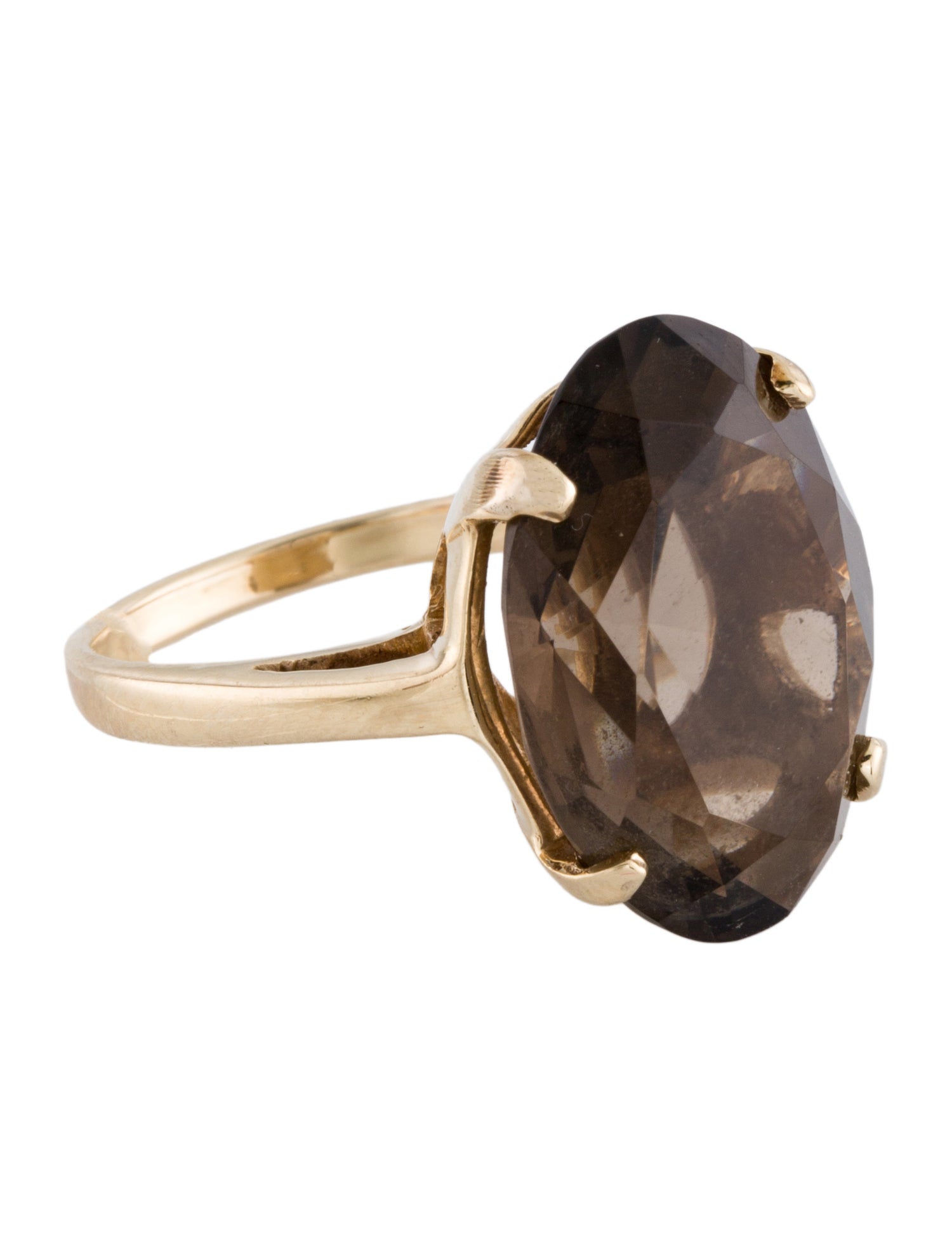 Ring 14K 9.07ct Smoky Quartz Cocktail