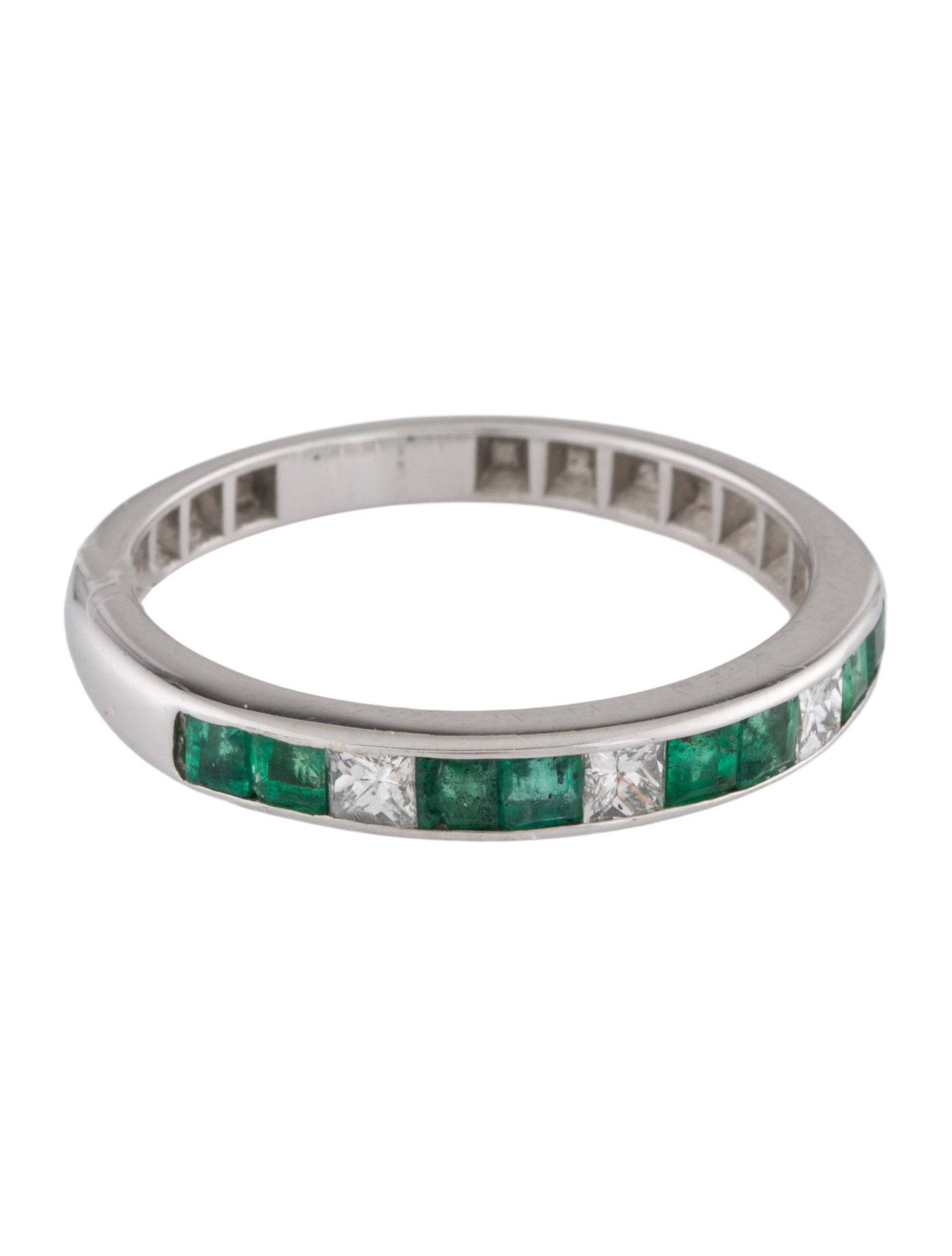 Ring 14K Emerald & Diamond Band
